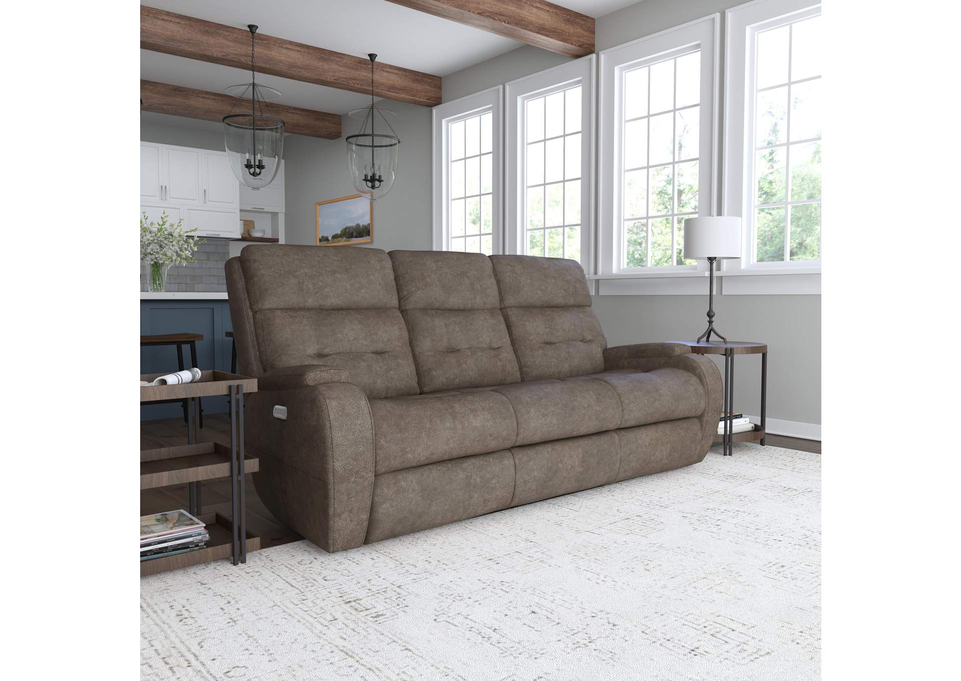 Strait Power Reclining Sofa With Power Headrests,Flexsteel