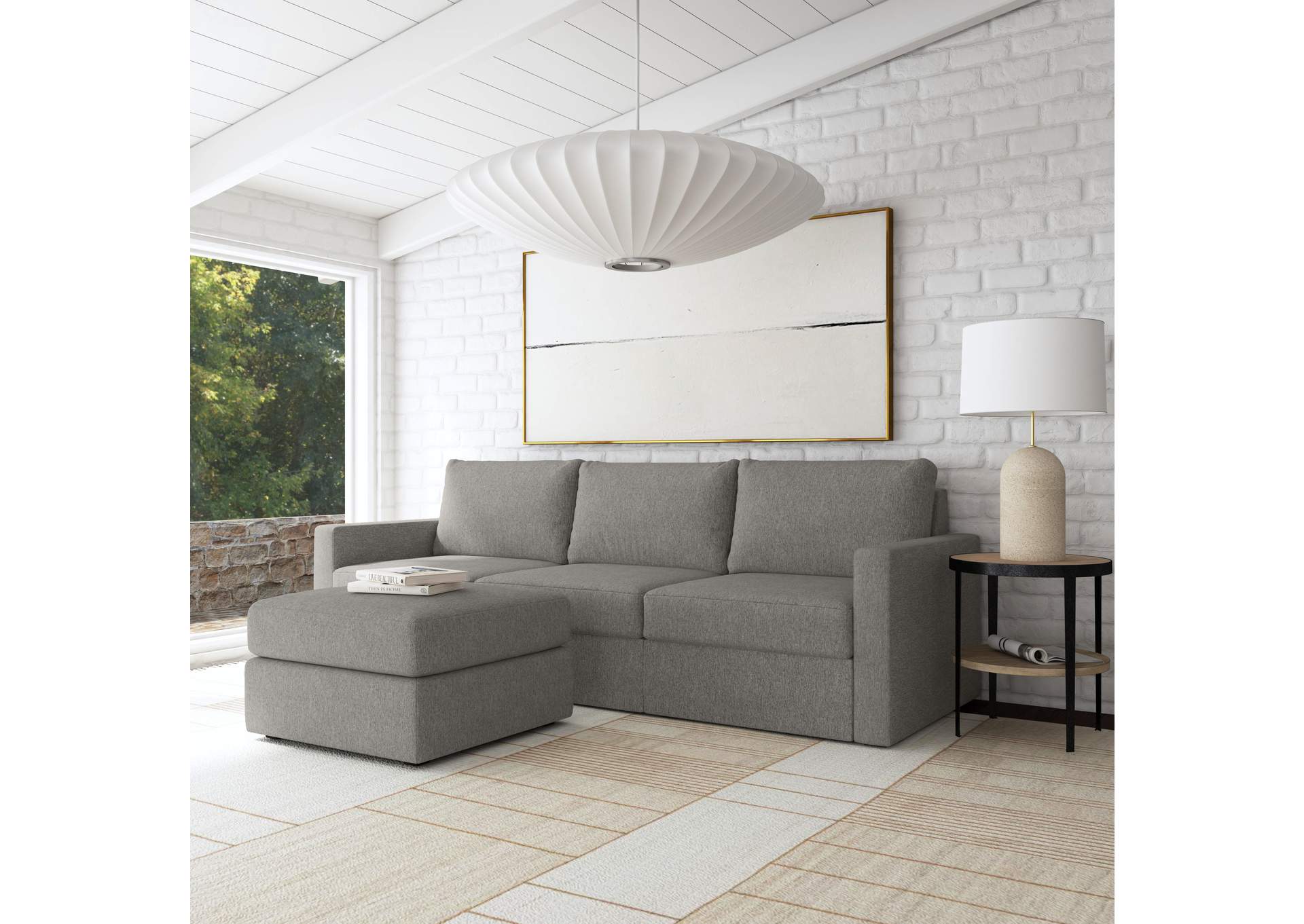Flex Sofa With Standard Arm And Ottoman,Flexsteel