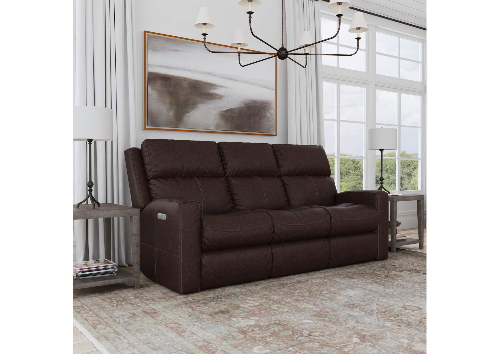 Score Power Reclining Sofa With Power Headrests & Lumbar,Flexsteel