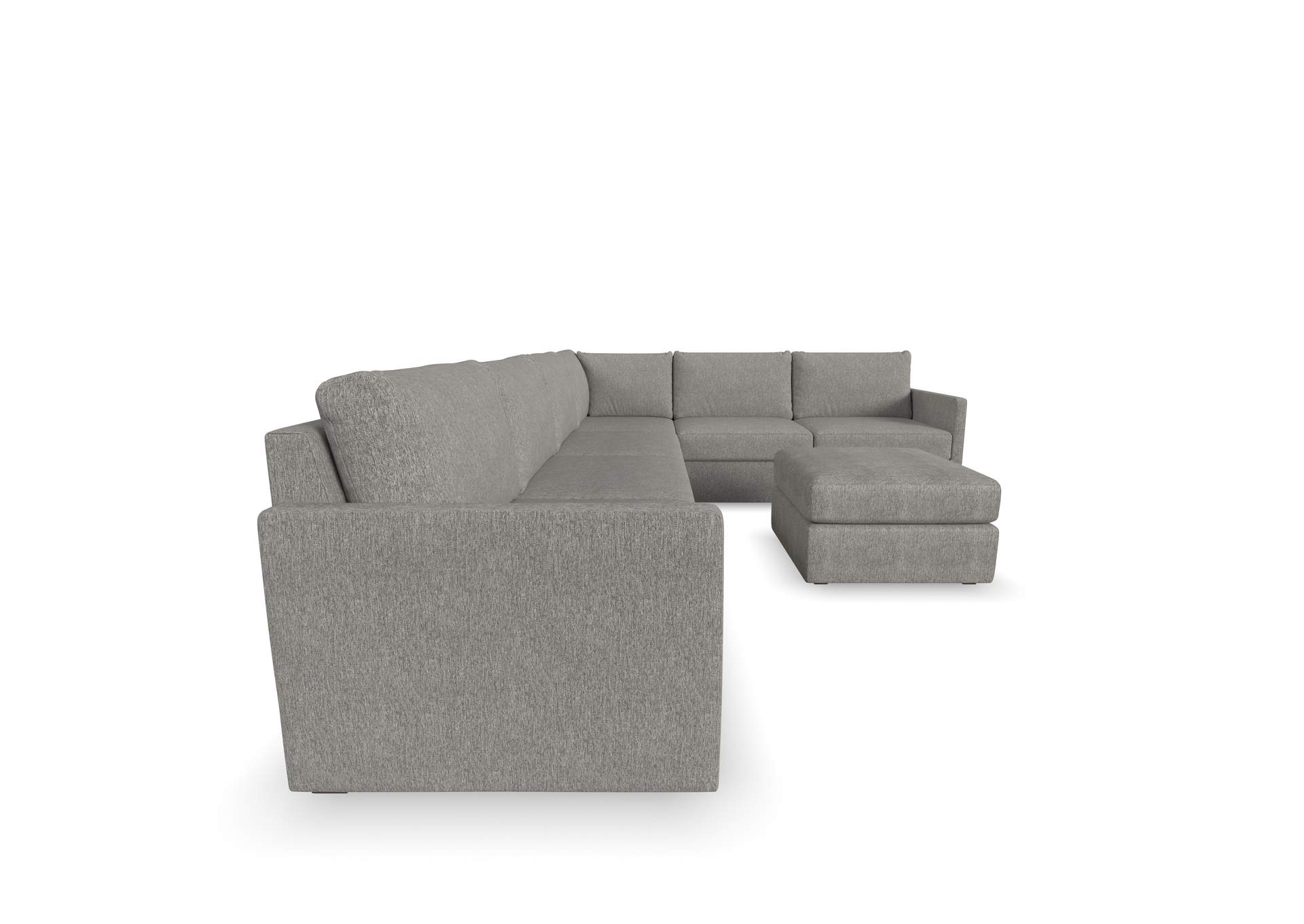 Flex 6 - Seat Sectional With Narrow Arm And Ottoman,Flexsteel