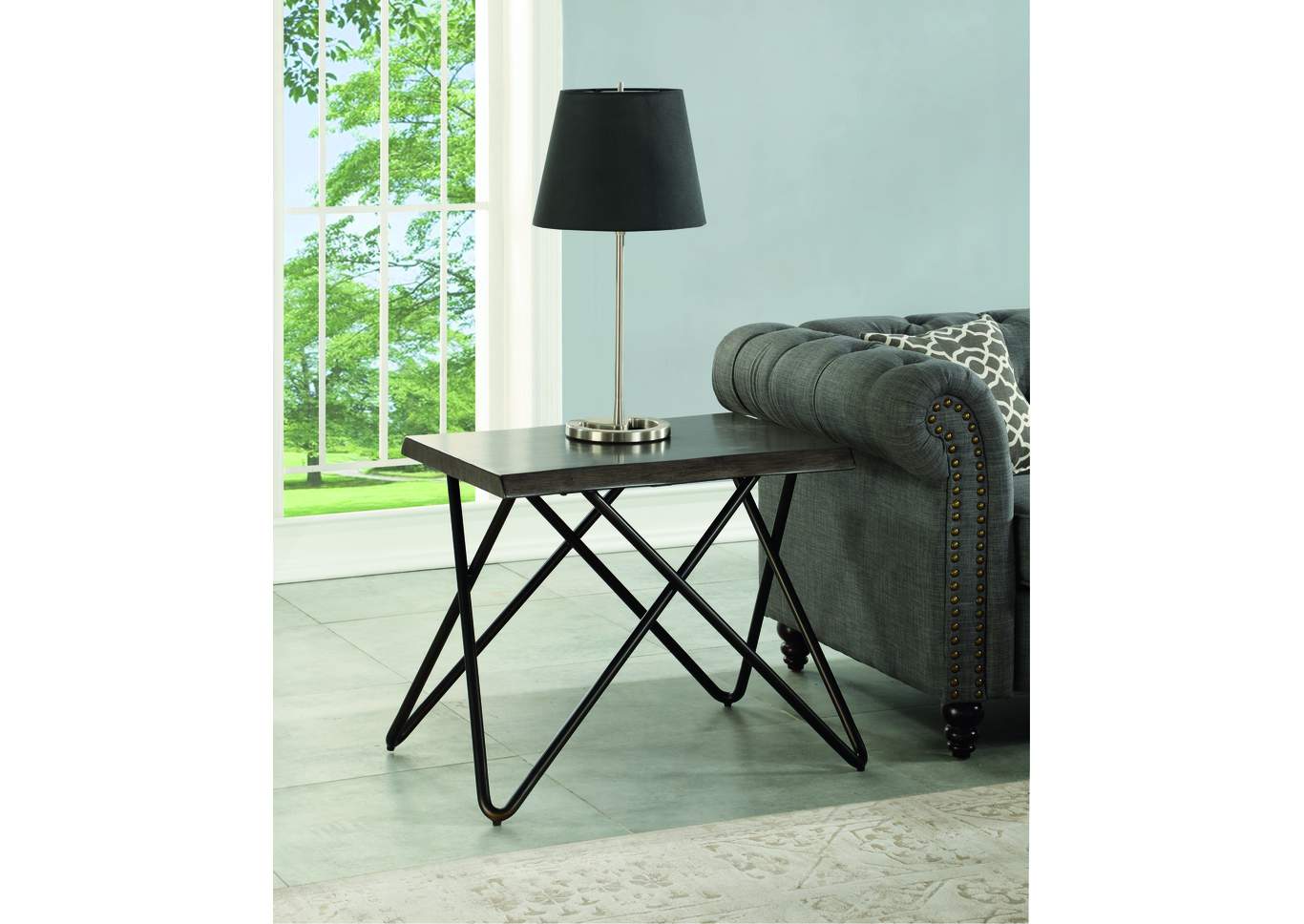 Shadow Distressed Grey End Table,Flexsteel