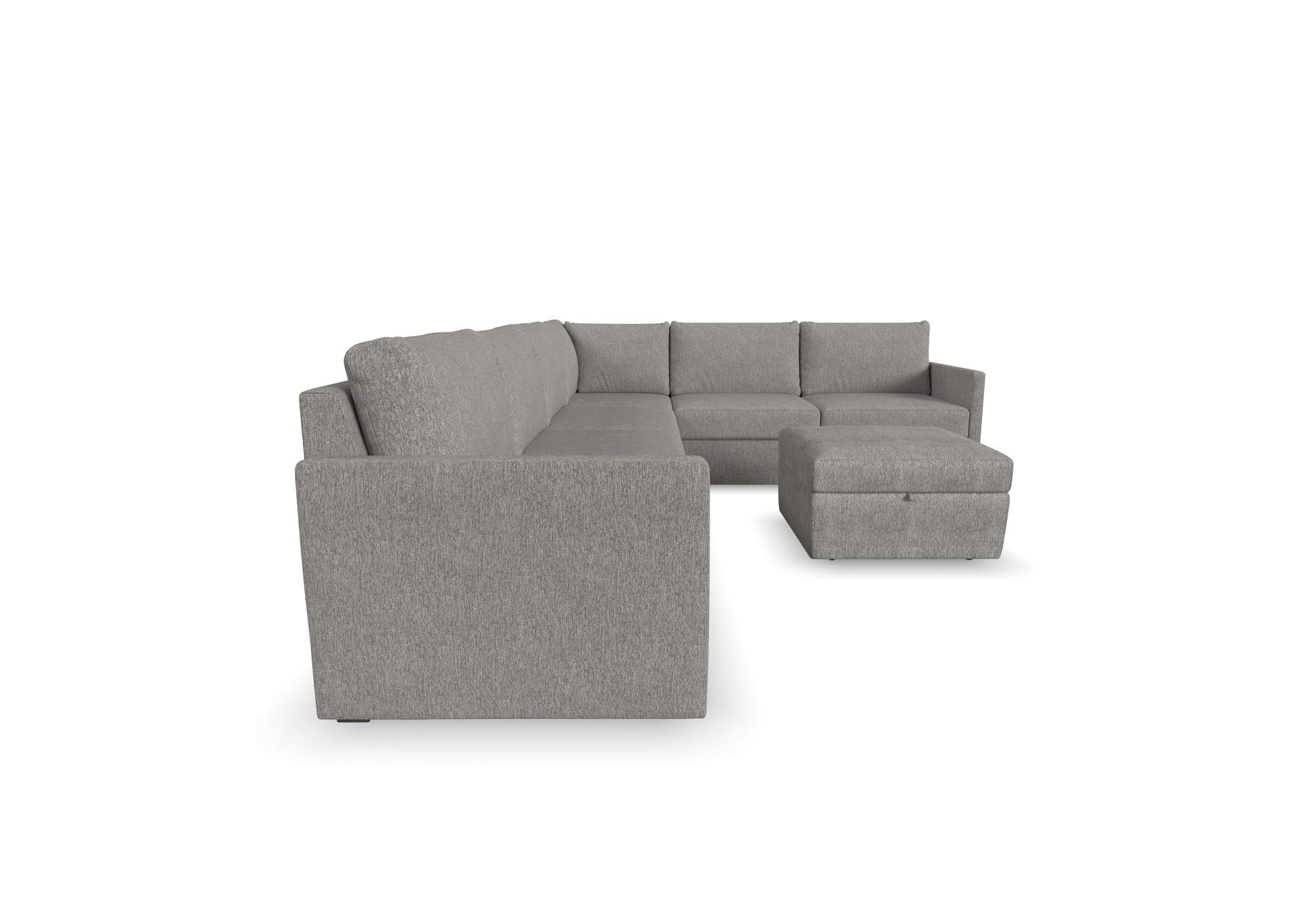 Flex 6 - Seat Sectional With Narrow Arm And Storage Ottoman,Flexsteel