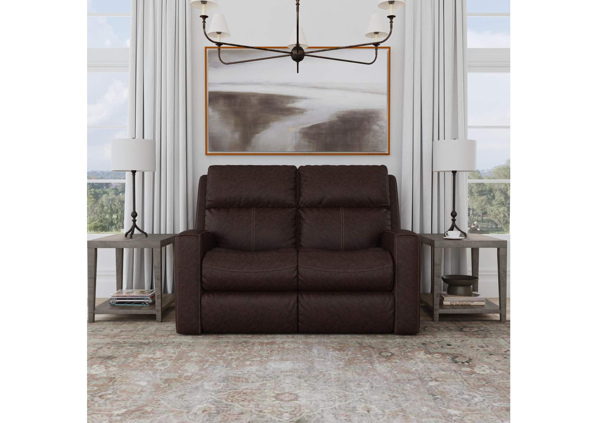 Score Power Reclining Loveseat With Power Headrests & Lumbar,Flexsteel