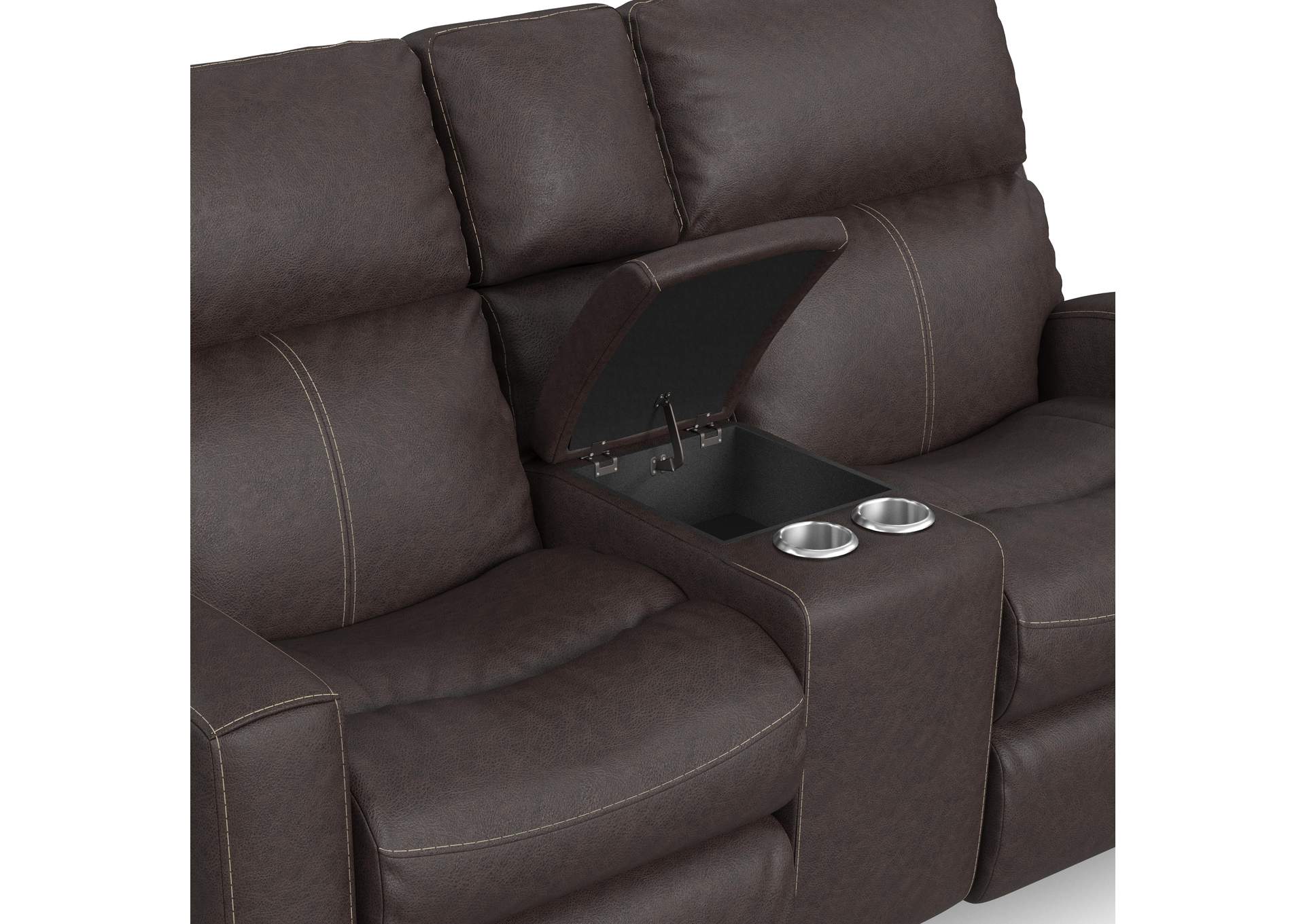 Score Power Reclining Loveseat With Console & Power Headrests & Lumbar,Flexsteel