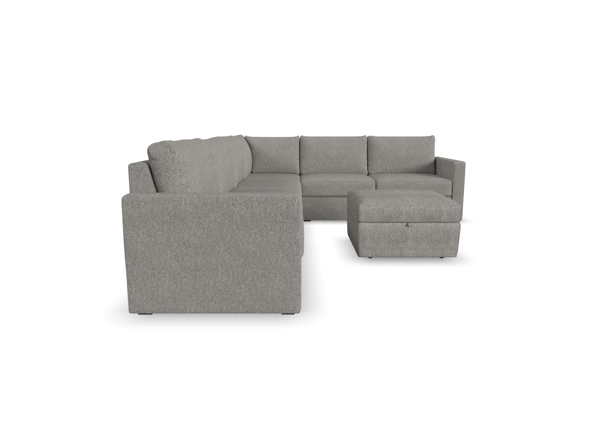Flex 6 - Seat Sectional With Standard Arm And Storage Ottoman,Flexsteel