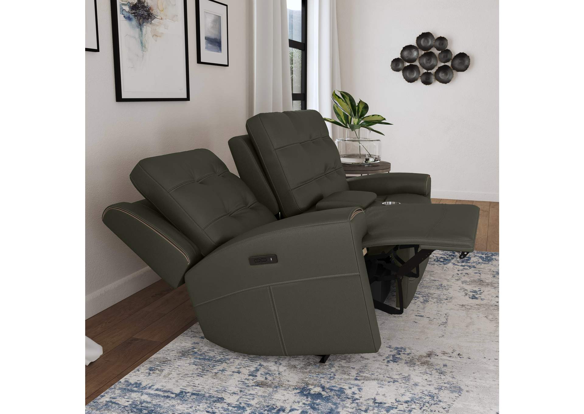 Iris Power Reclining Loveseat With Console & Power Headrests,Flexsteel