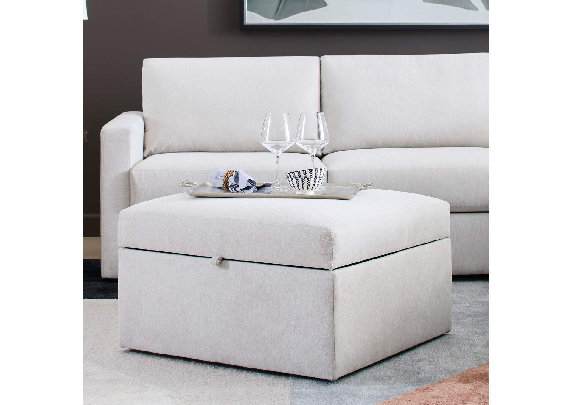 Flex Square Storage Ottoman,Flexsteel