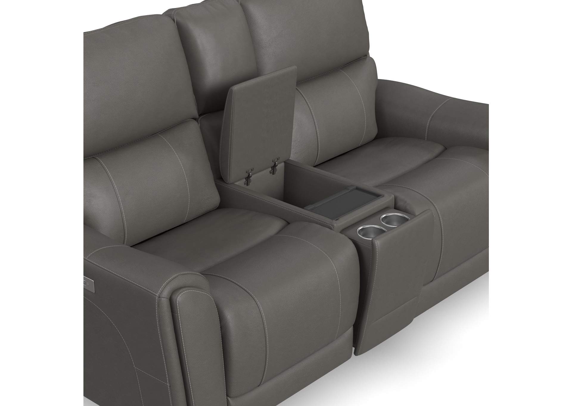 Carter Power Reclining Loveseat With Console & Power Headrests & Lumbar,Flexsteel