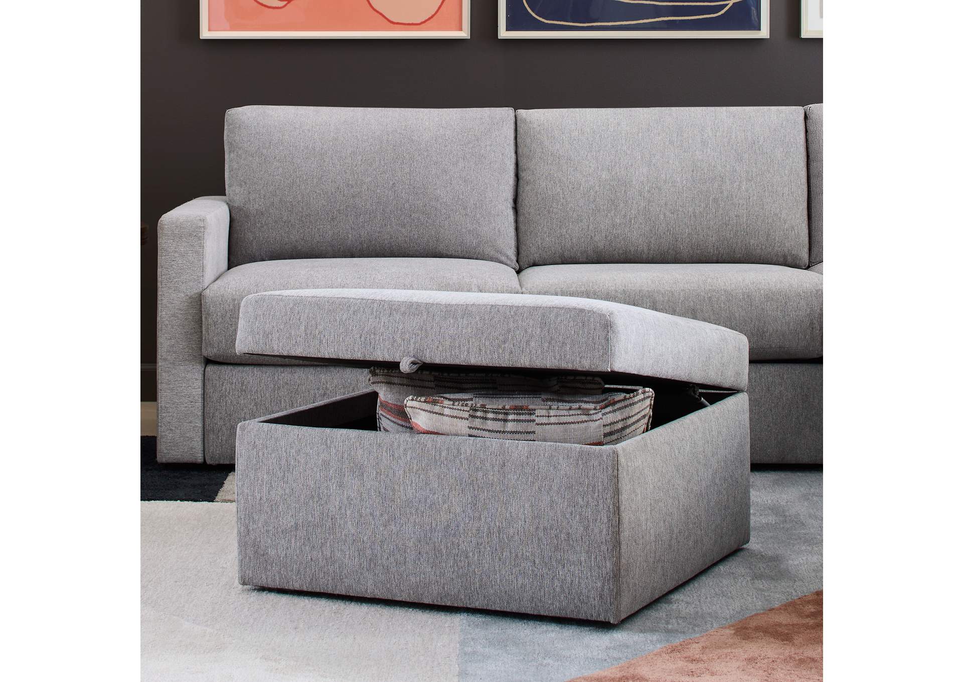 Flex Square Storage Ottoman,Flexsteel