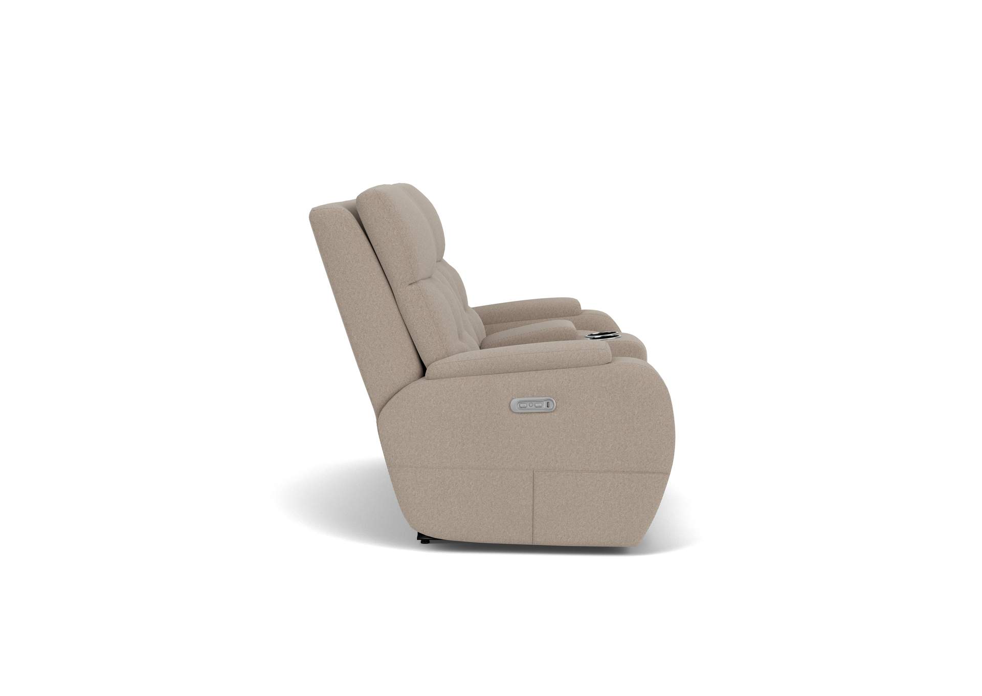 Strait Power Reclining Loveseat With Console & Power Headrests,Flexsteel