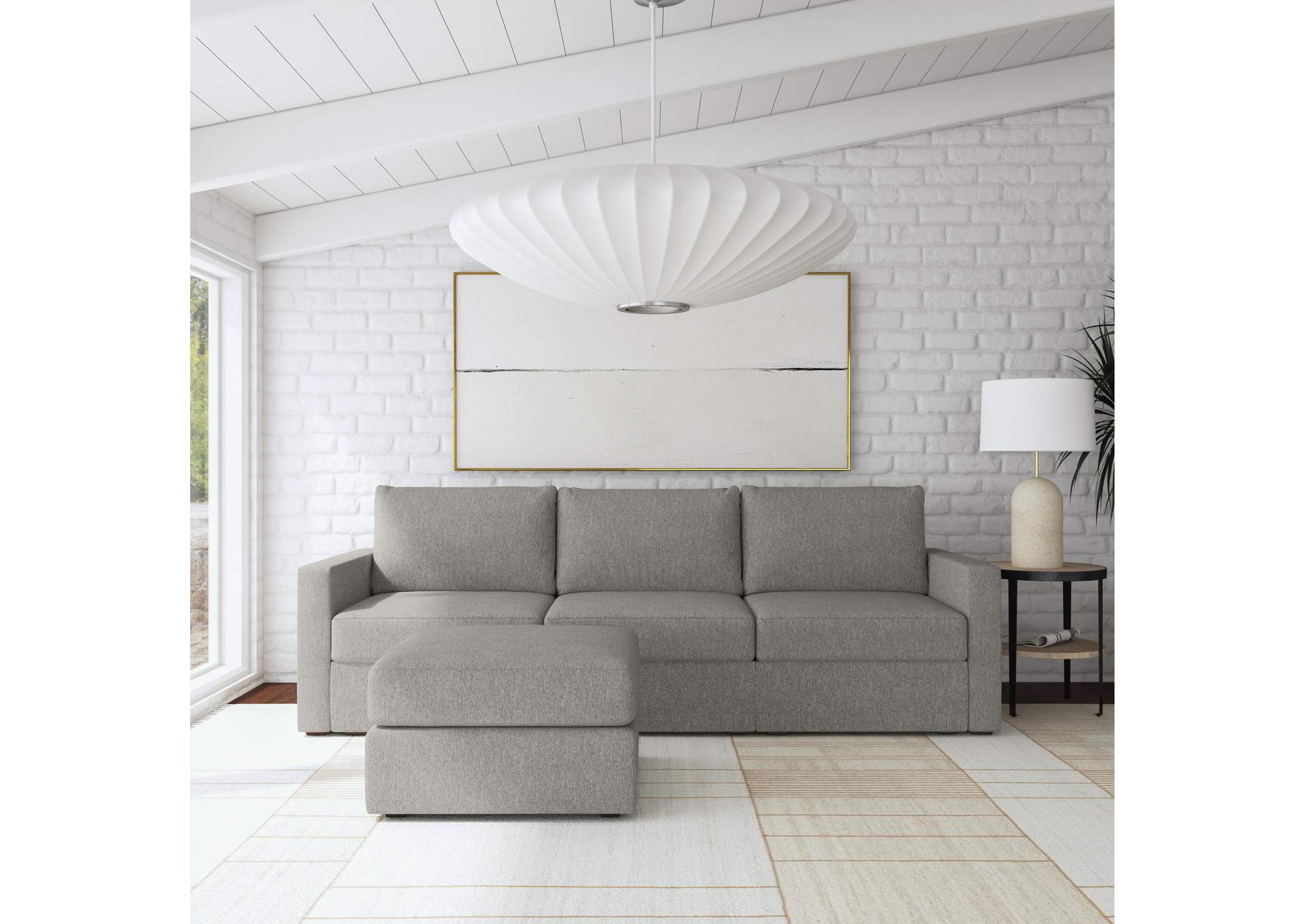 Flex Sofa With Standard Arm And Ottoman,Flexsteel