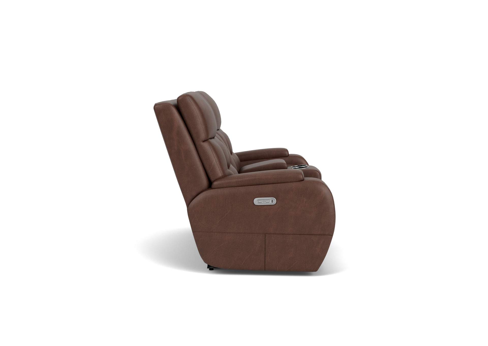 Strait Power Reclining Loveseat With Console & Power Headrests,Flexsteel