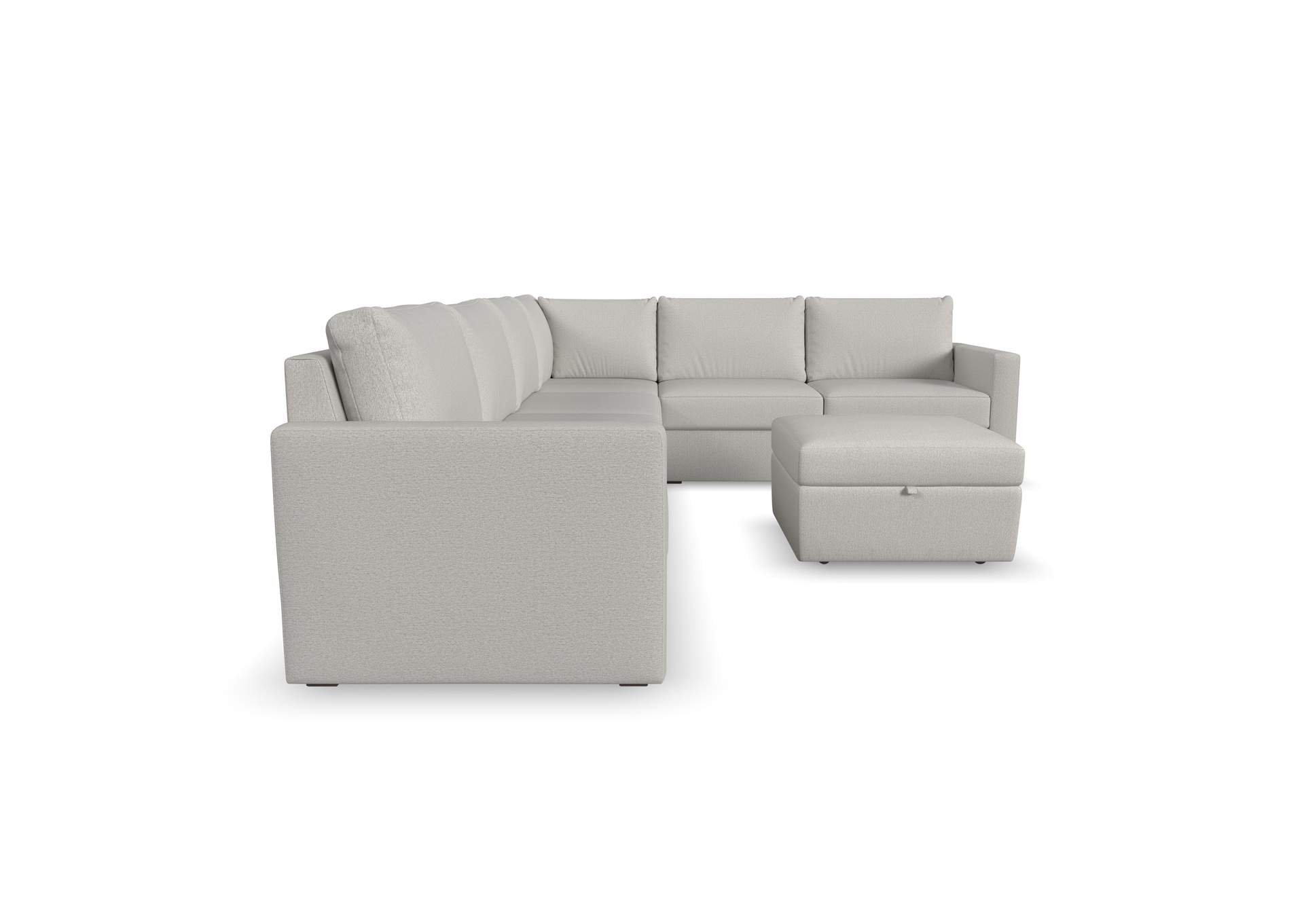 Flex 6 - Seat Sectional With Standard Arm And Storage Ottoman,Flexsteel