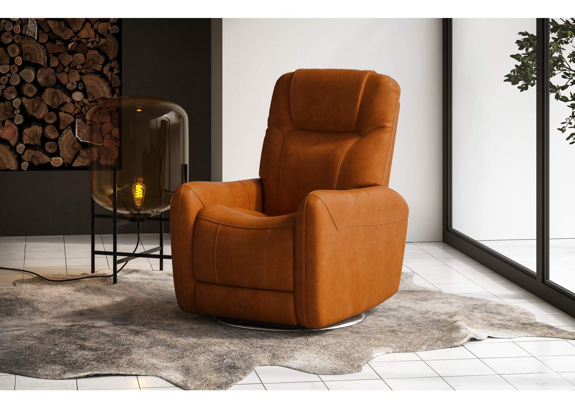 Degree Power Swivel Recliner With Power Headrest,Flexsteel