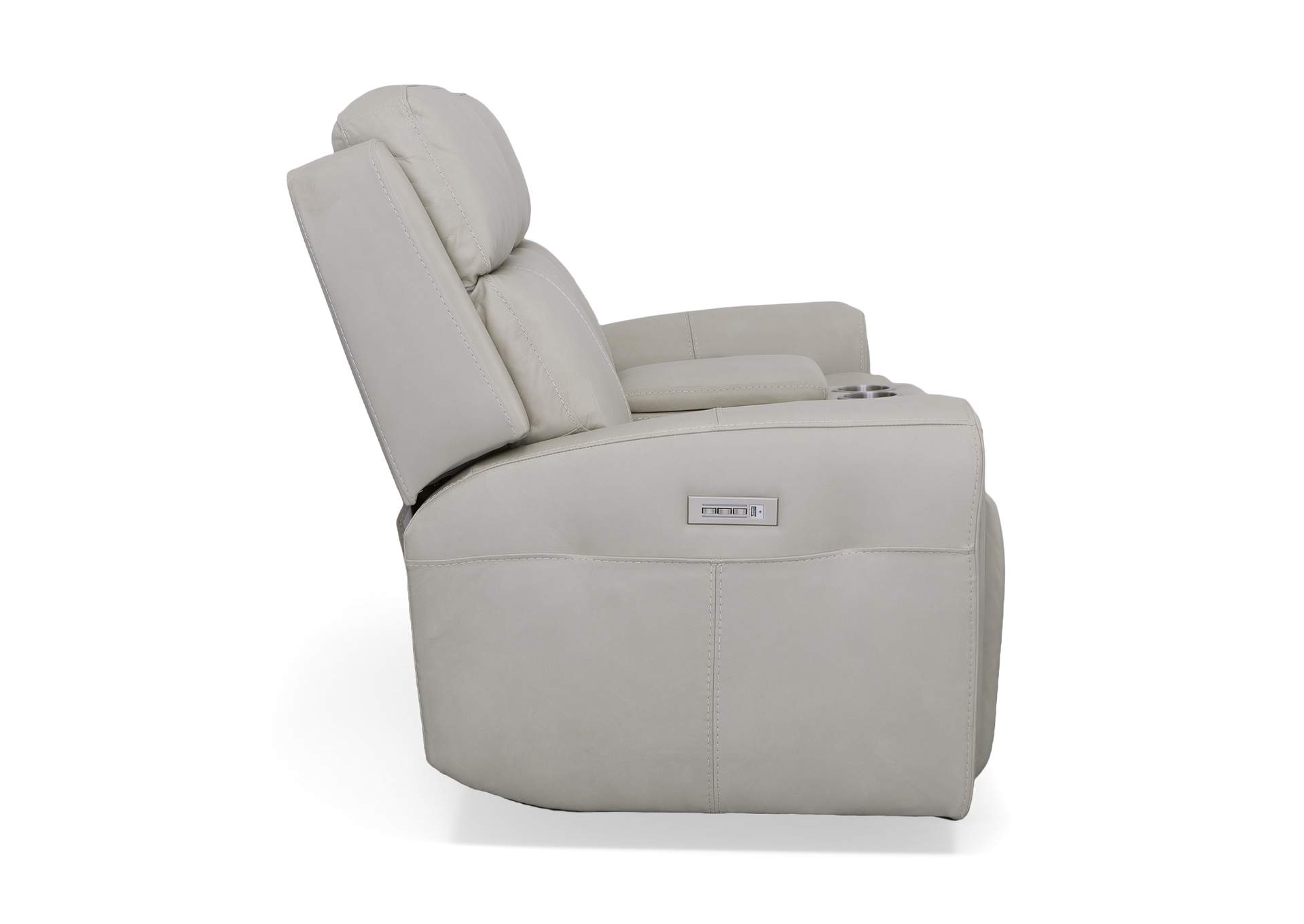 Barnett Power Reclining Loveseat With Console, Power Headrests & Lumbar,Flexsteel