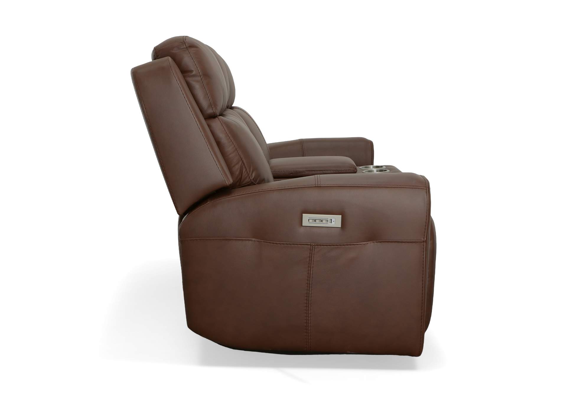 Barnett Power Reclining Loveseat With Console, Power Headrests & Lumbar,Flexsteel