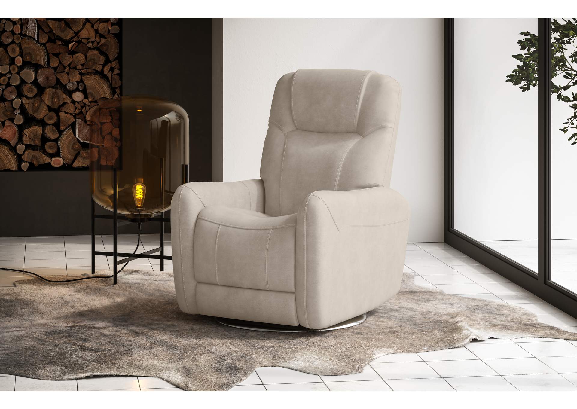 Degree Power Swivel Recliner With Power Headrest,Flexsteel