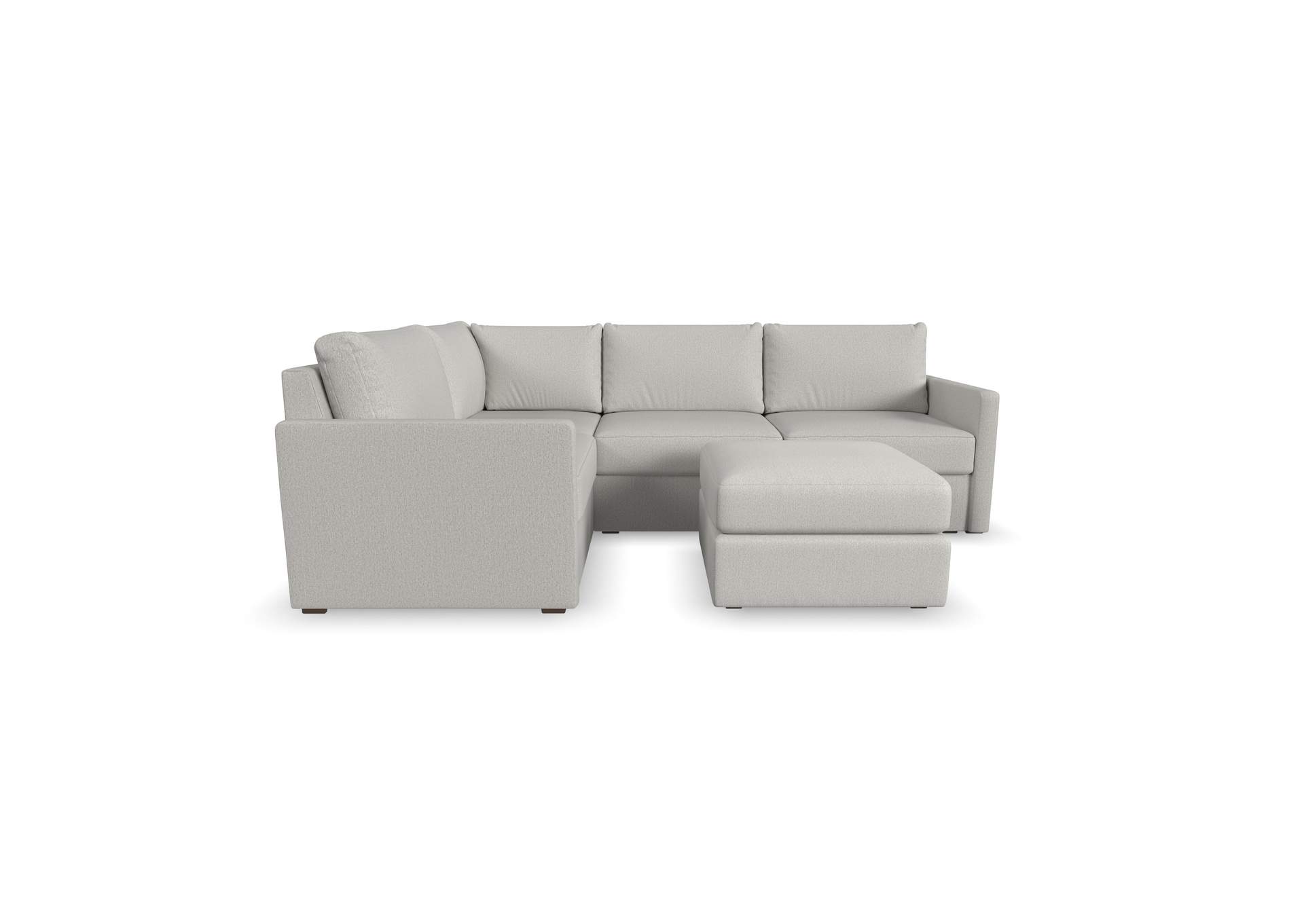 Flex 4 - Seat Sectional With Narrow Arm And Ottoman,Flexsteel