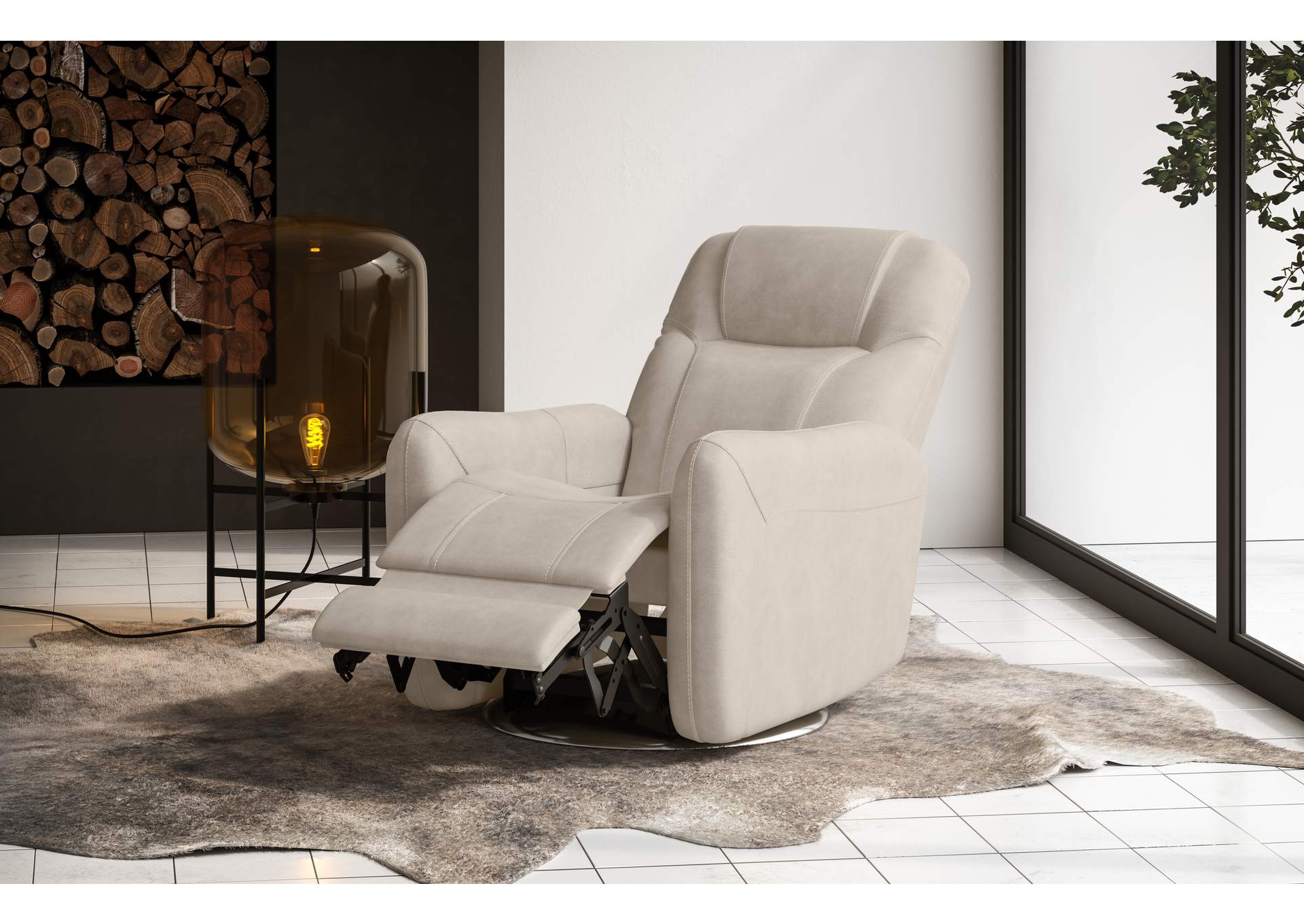 Degree Power Swivel Recliner With Power Headrest,Flexsteel