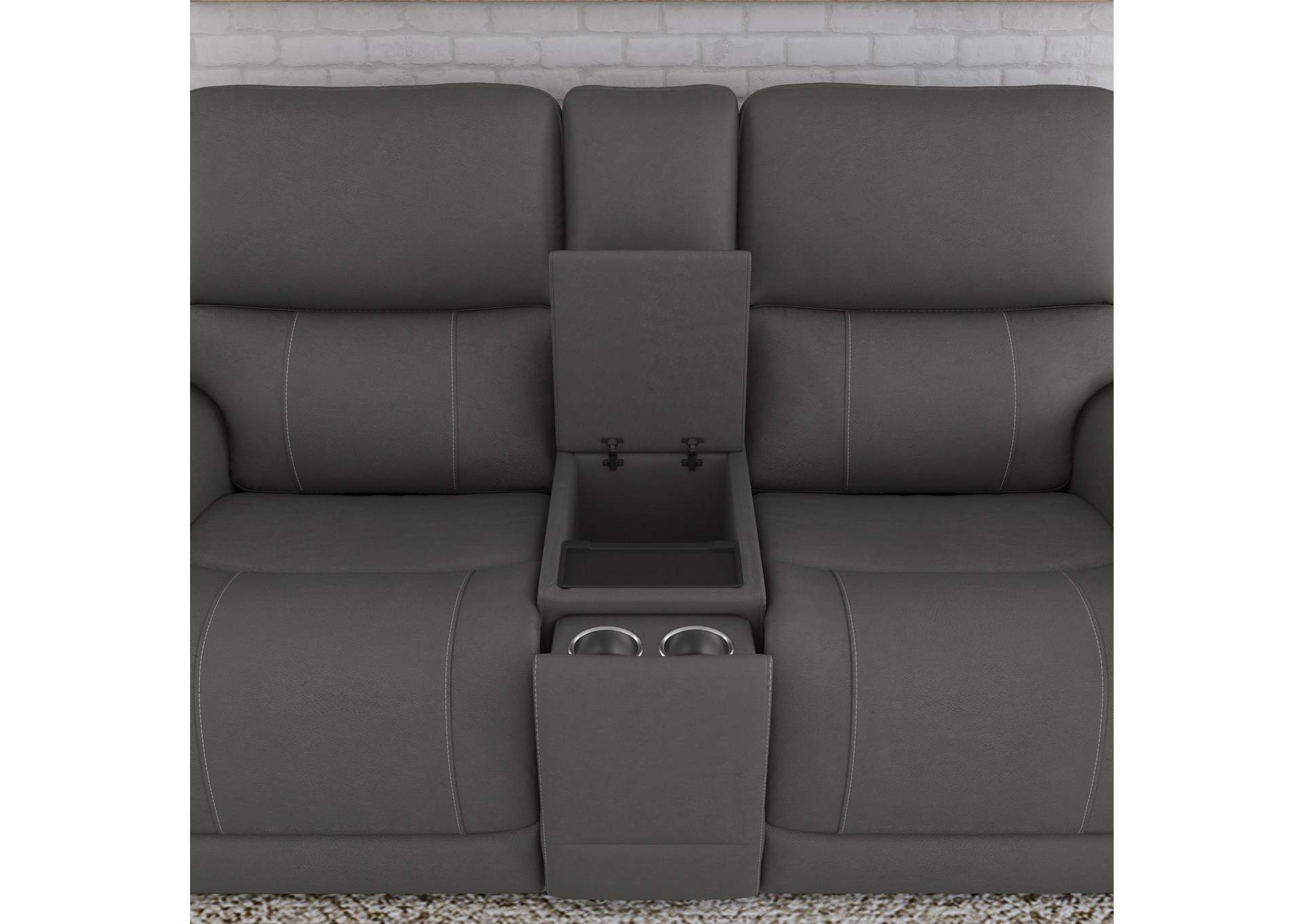 Carter Power Reclining Loveseat With Console & Power Headrests & Lumbar,Flexsteel