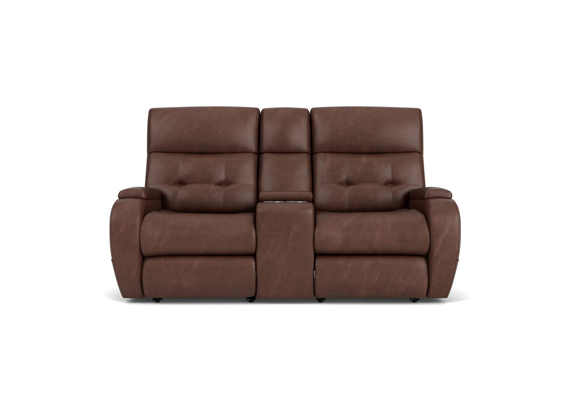 Strait Power Reclining Loveseat With Console & Power Headrests,Flexsteel