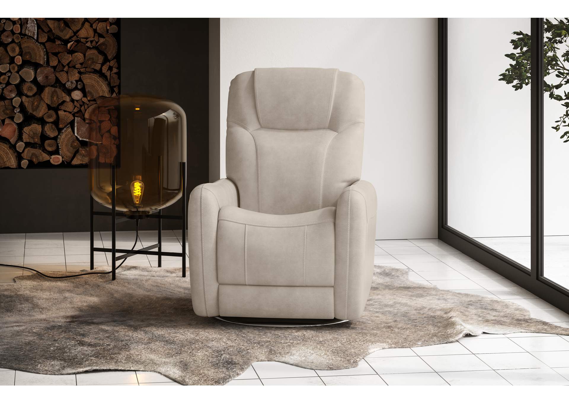 Degree Power Swivel Recliner With Power Headrest,Flexsteel