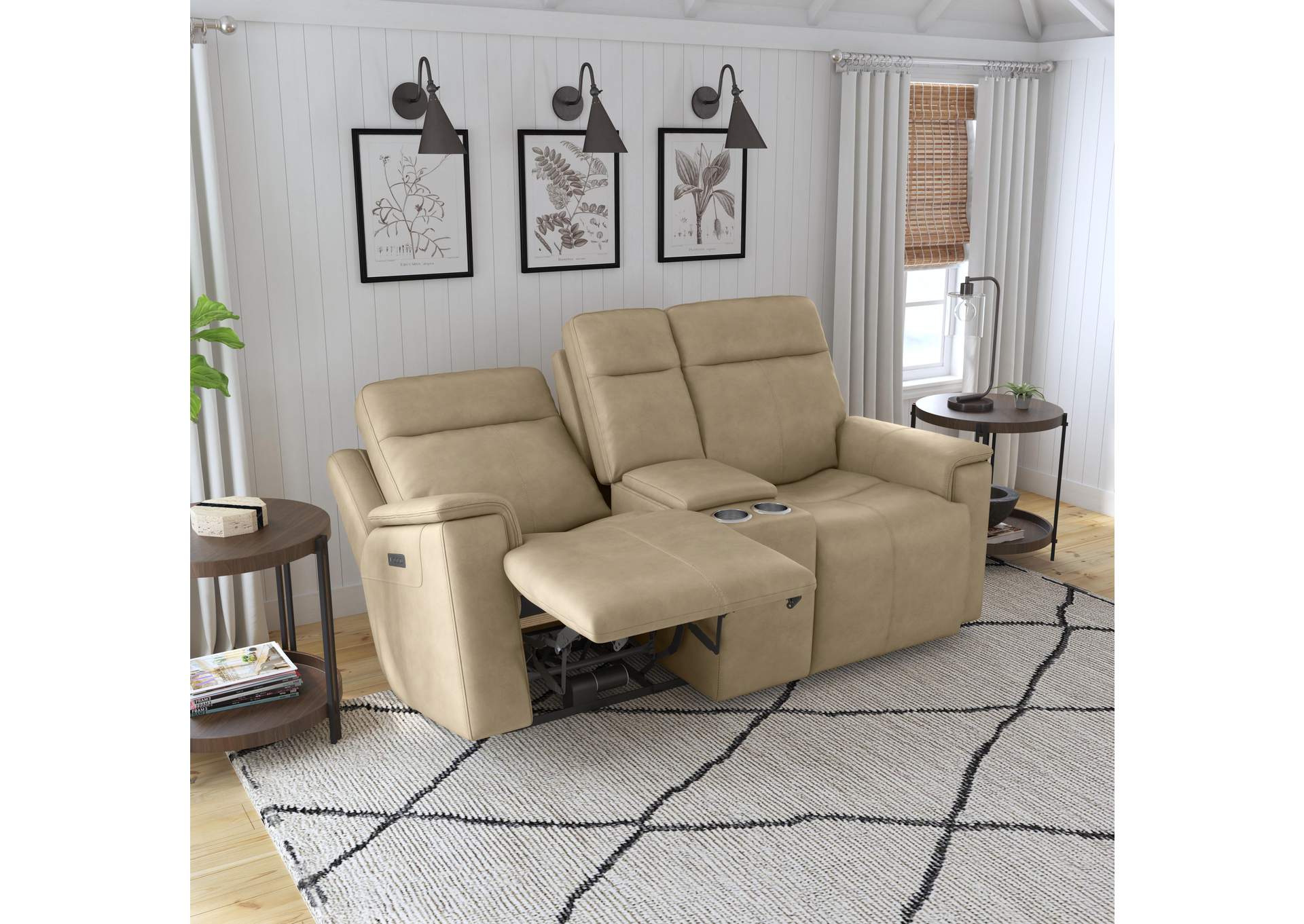 Odell Power Reclining Loveseat With Console, Power Headrests & Lumbar,Flexsteel