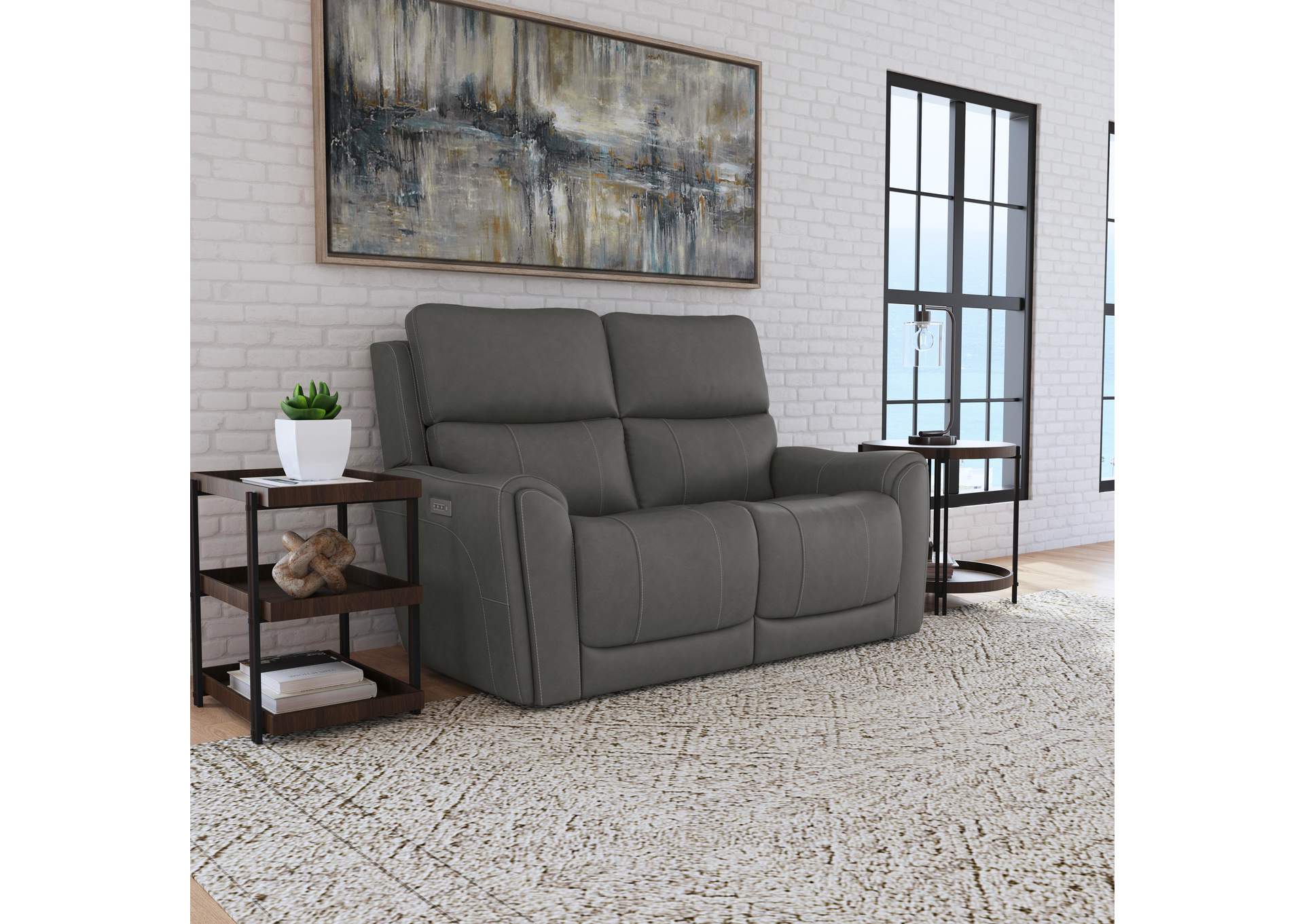 Carter Power Reclining Loveseat With Power Headrests & Lumbar,Flexsteel