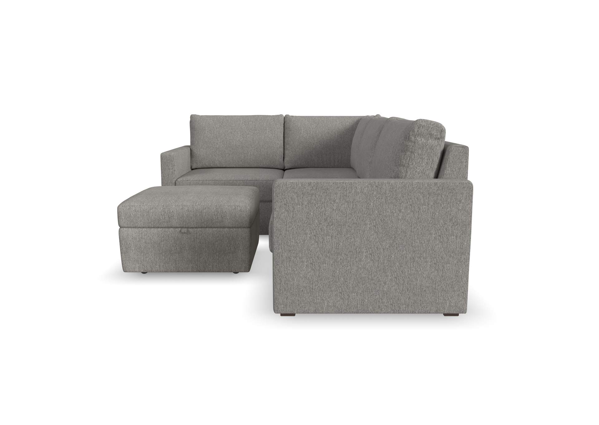 Flex 4 - Seat Sectional With Standard Arm And Storage Ottoman,Flexsteel