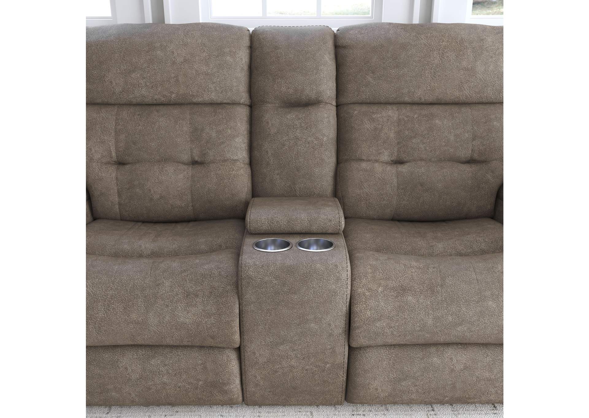 Strait Power Reclining Loveseat With Console & Power Headrests,Flexsteel