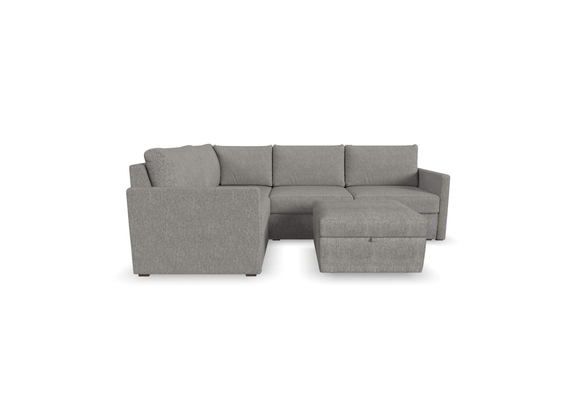 Flex 4 - Seat Sectional With Narrow Arm And Storage Ottoman,Flexsteel