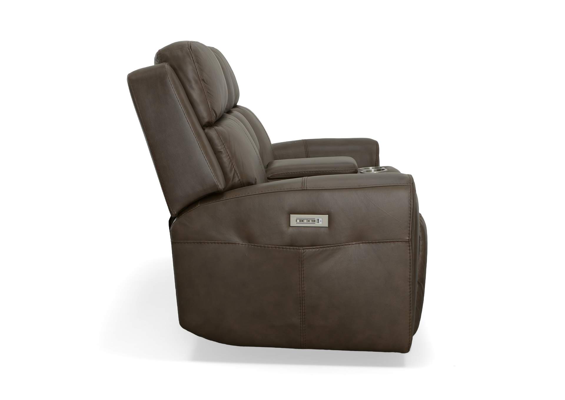 Barnett Power Reclining Loveseat With Console, Power Headrests & Lumbar,Flexsteel