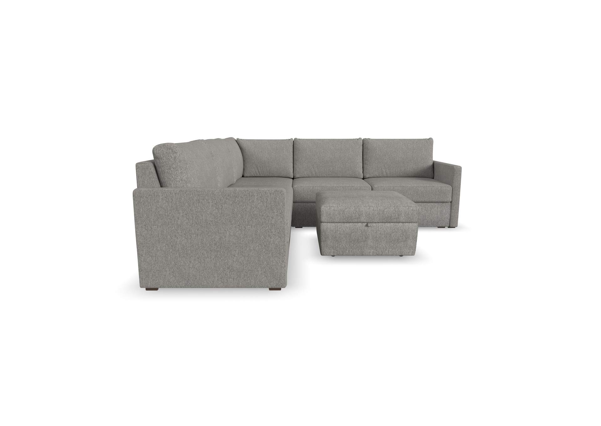 Flex 5 - Seat Sectional With Narrow Arm And Storage Ottoman,Flexsteel