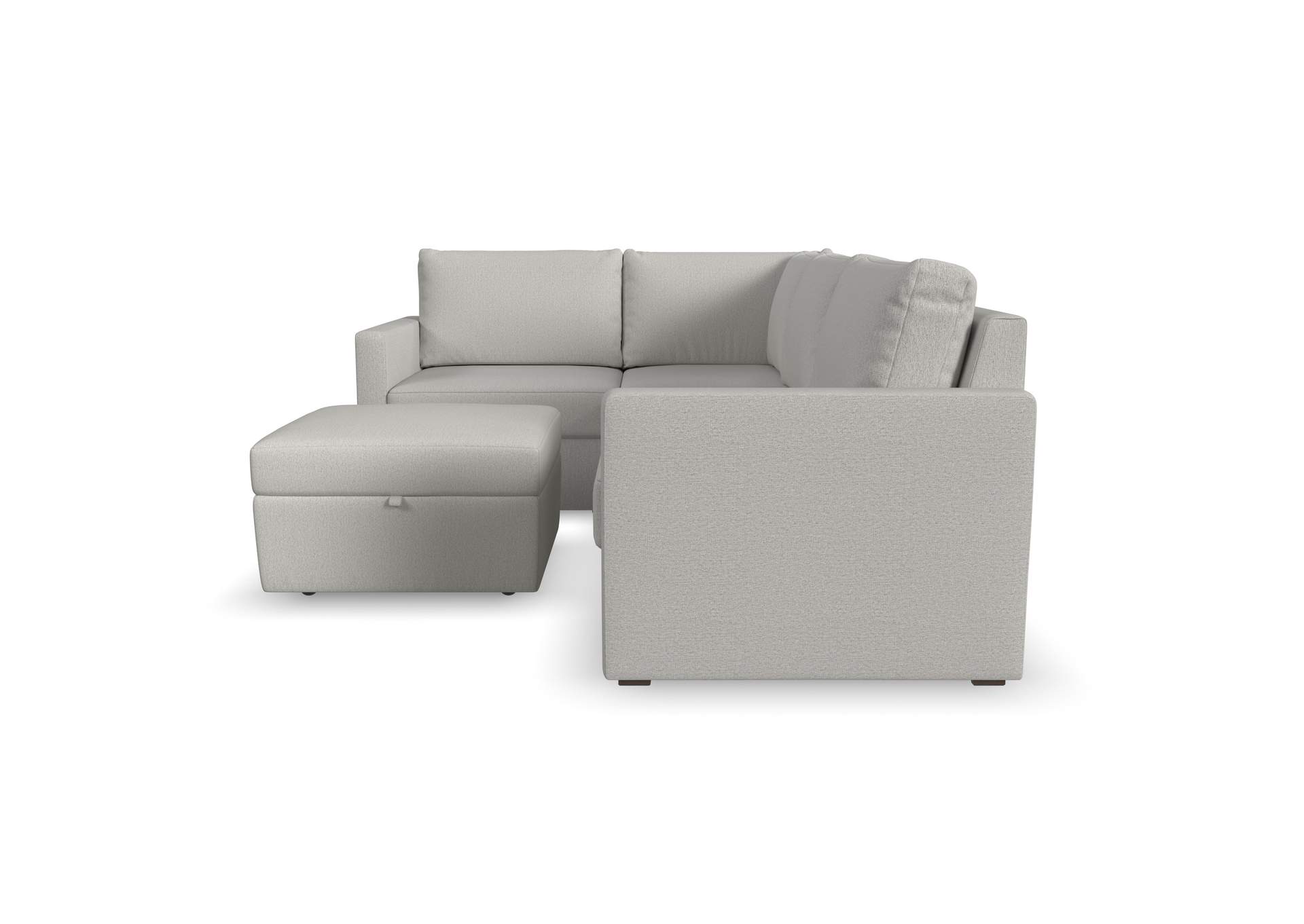 Flex 4 - Seat Sectional With Standard Arm And Storage Ottoman,Flexsteel
