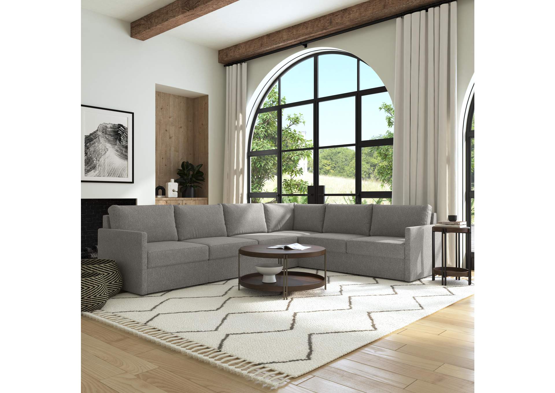Flex 6 - Seat Sectional With Narrow Arm,Flexsteel
