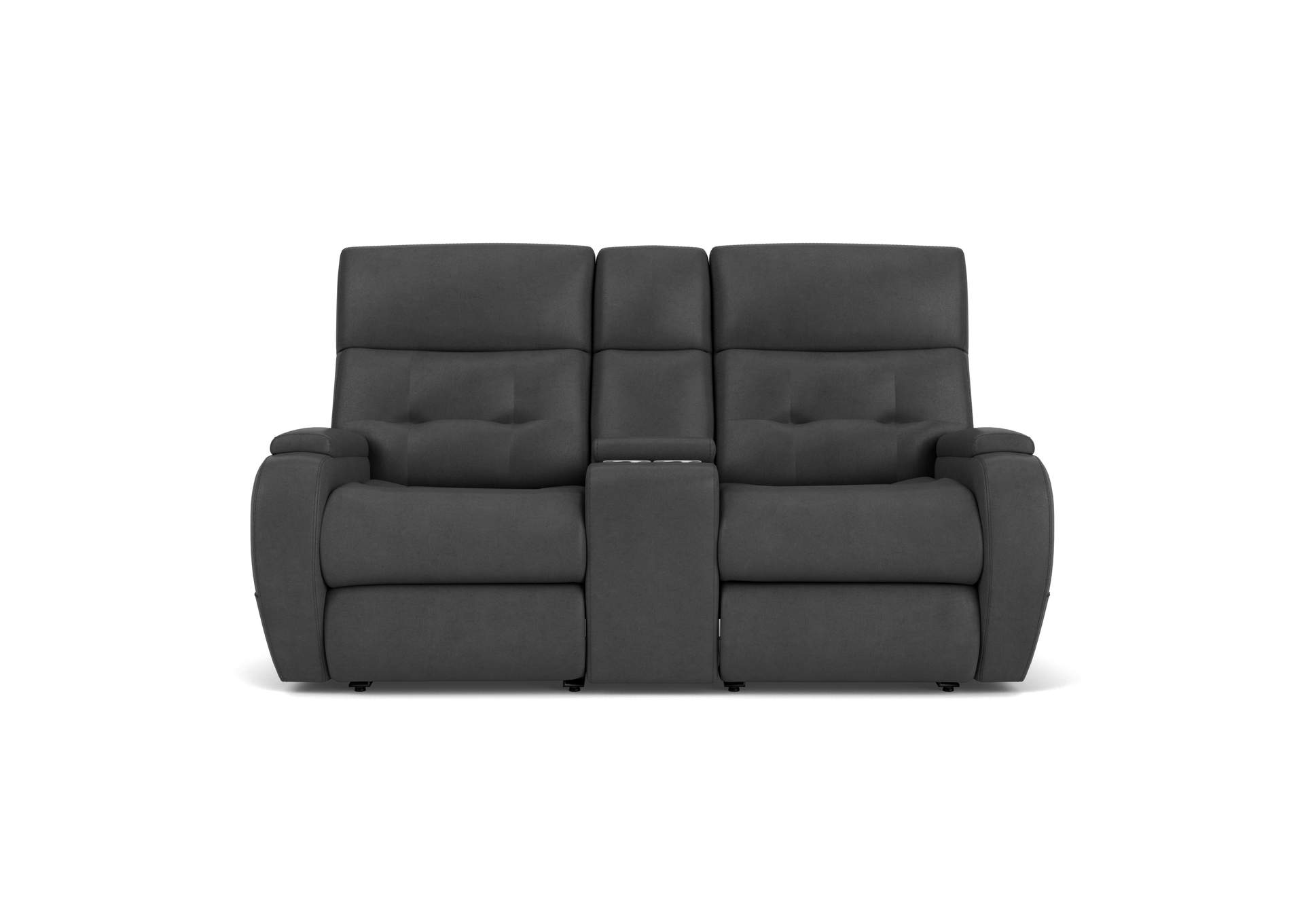 Strait Power Reclining Loveseat With Console & Power Headrests,Flexsteel