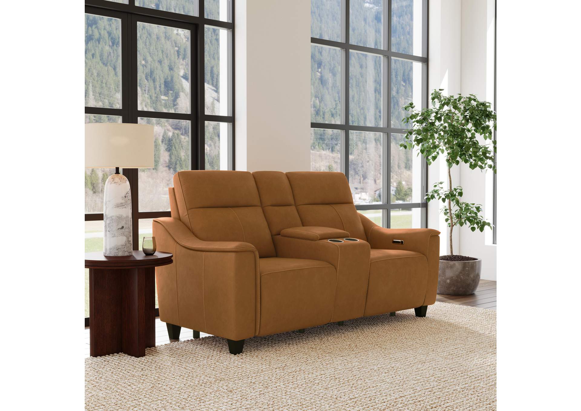 Walter Power Reclining Loveseat With Console & Power Headrests,Flexsteel