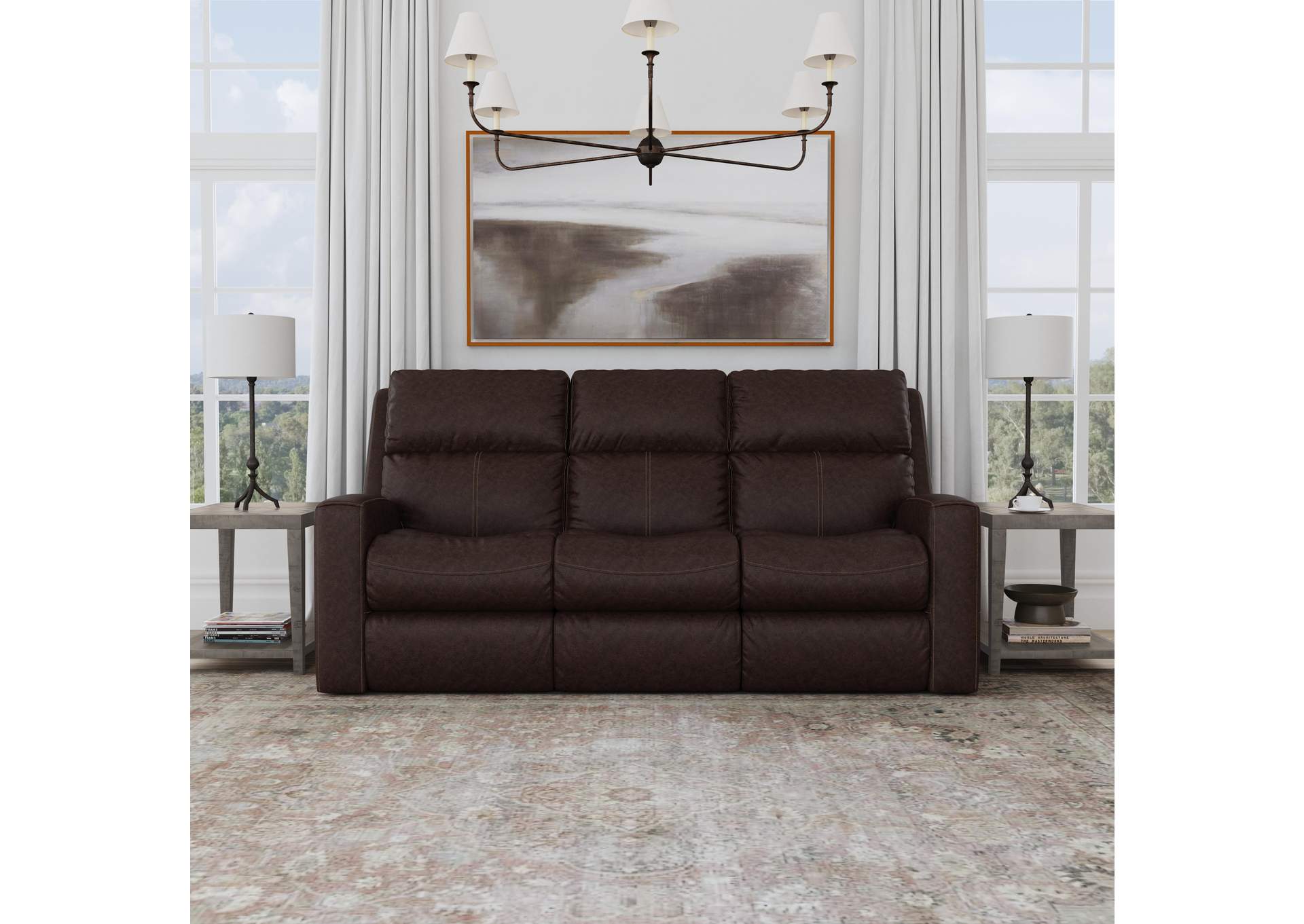 Score Power Reclining Sofa With Power Headrests & Lumbar,Flexsteel