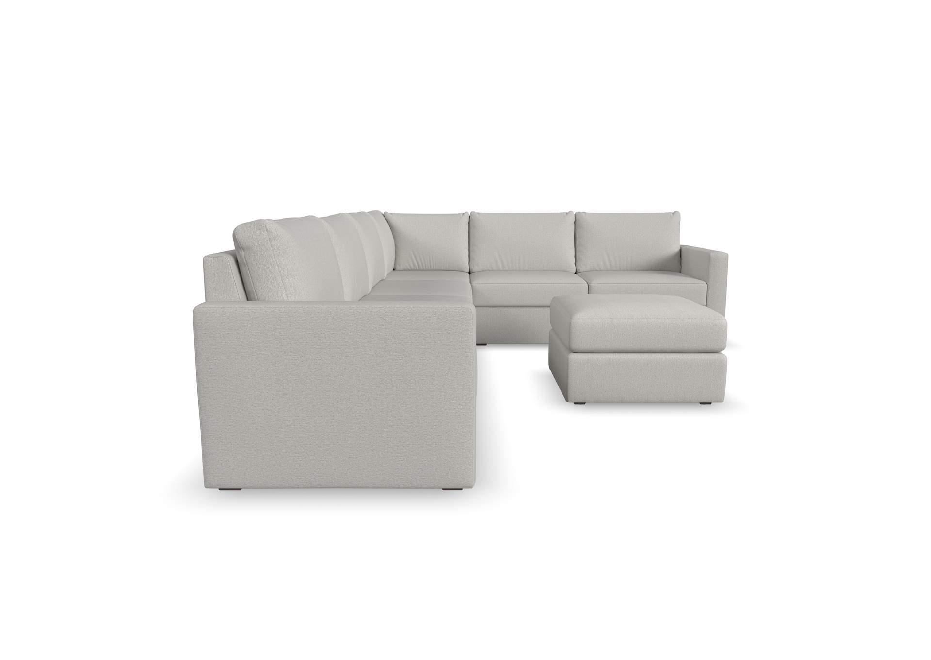 Flex 6 - Seat Sectional With Standard Arm And Ottoman,Flexsteel