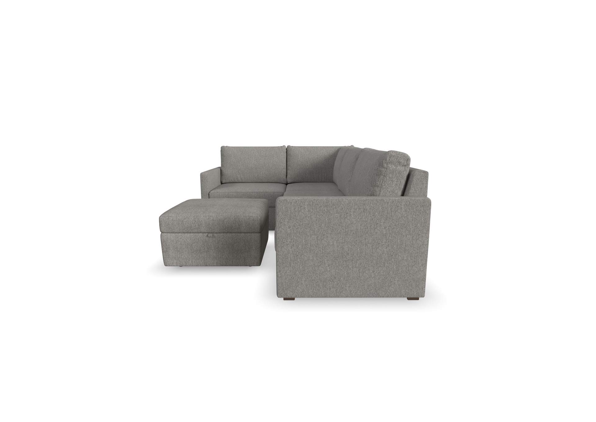 Flex 4 - Seat Sectional With Narrow Arm And Storage Ottoman,Flexsteel