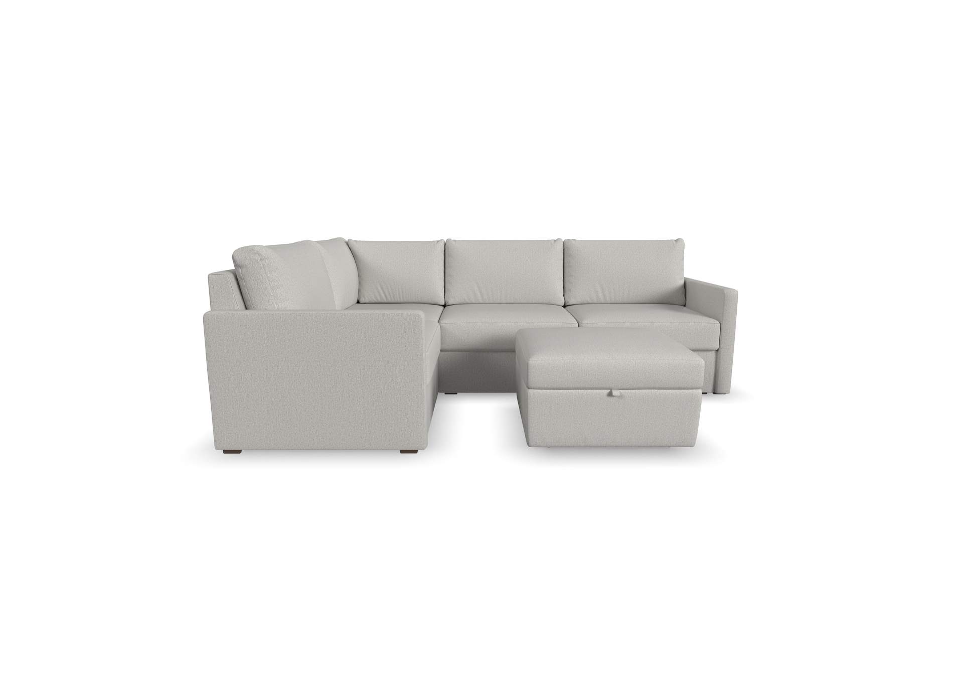 Flex 4 - Seat Sectional With Narrow Arm And Storage Ottoman,Flexsteel