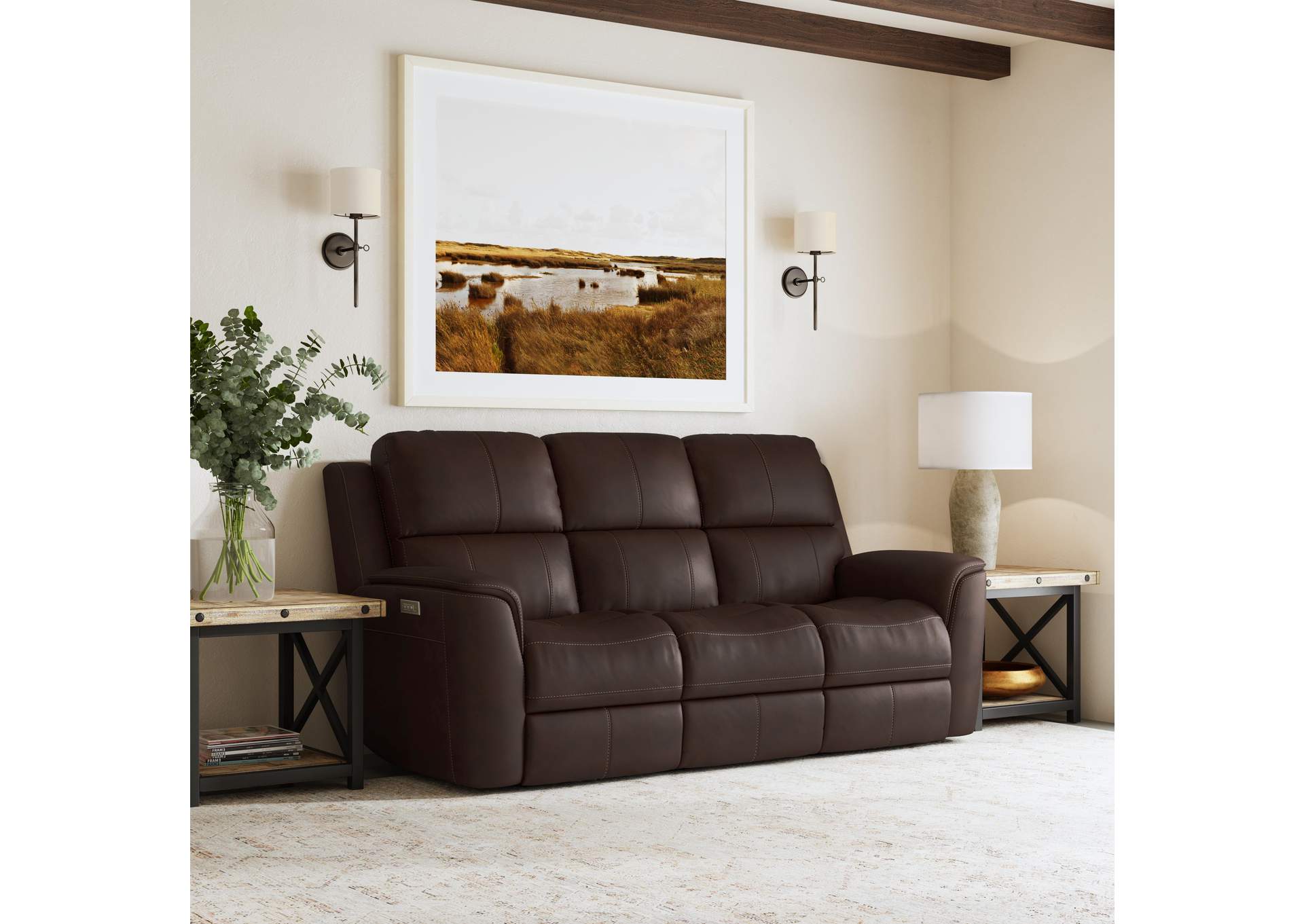 Henry Power Reclining Sofa With Power Headrests & Lumbar,Flexsteel