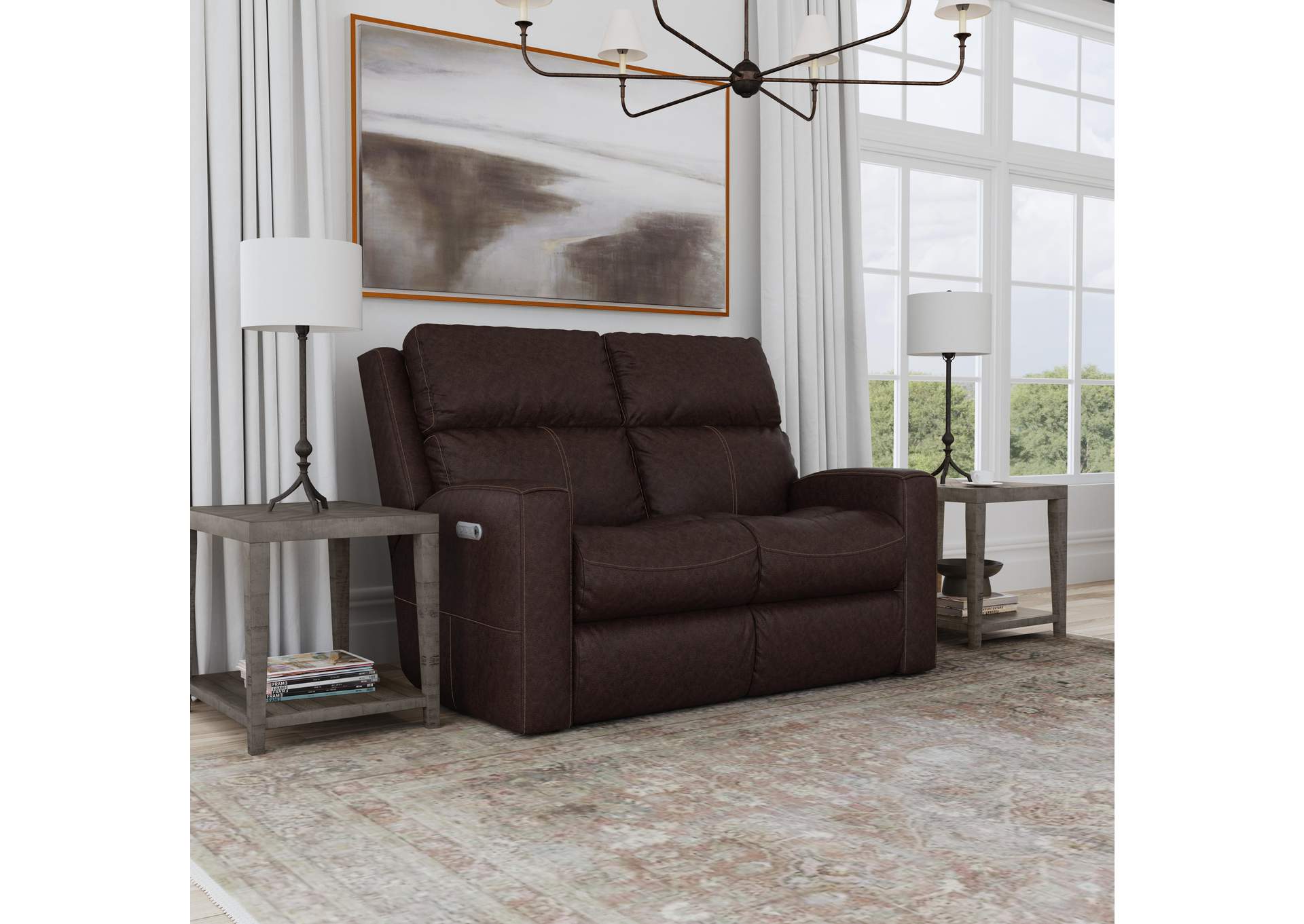 Score Power Reclining Loveseat With Power Headrests & Lumbar,Flexsteel