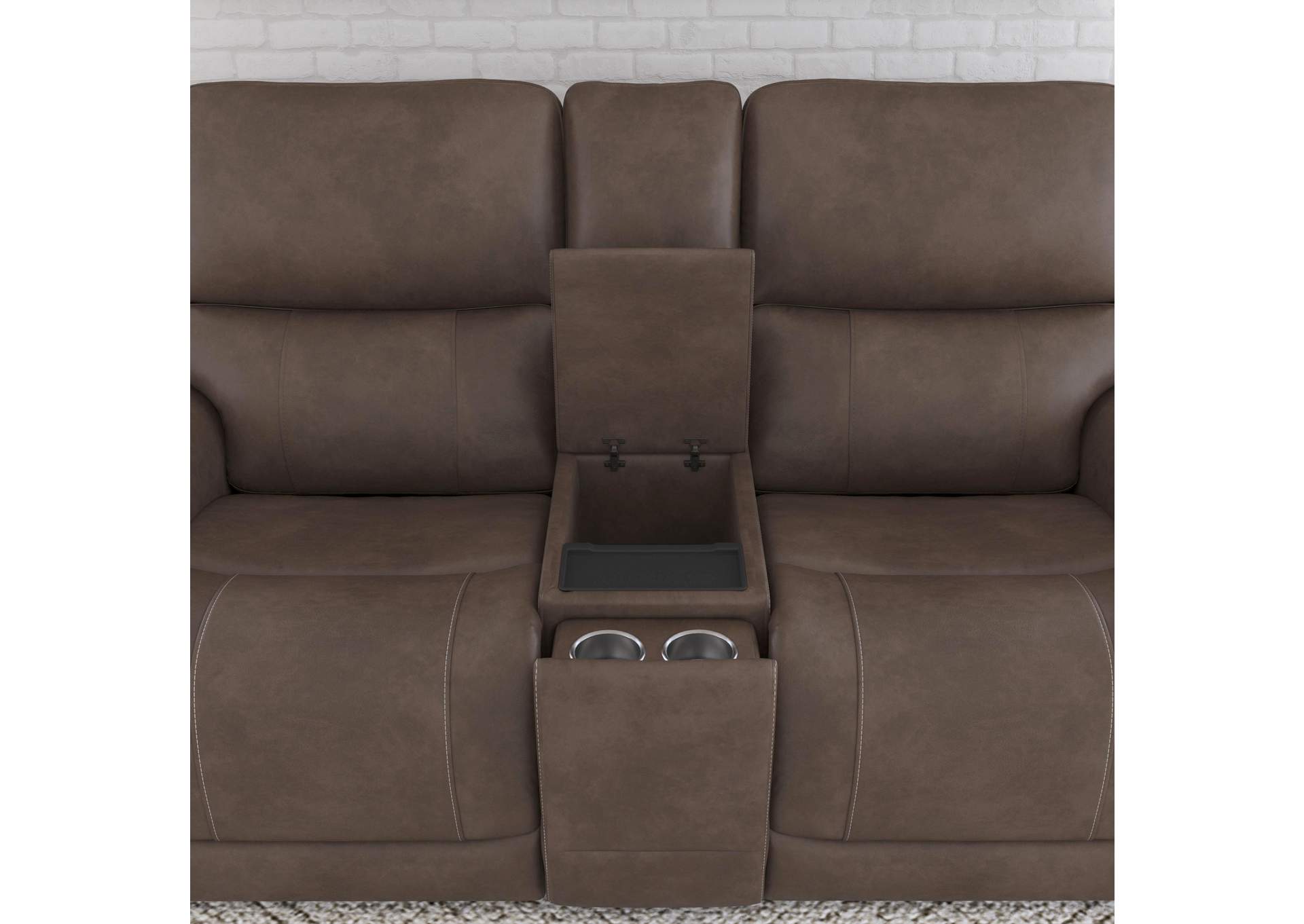 Carter Power Reclining Loveseat With Console & Power Headrests & Lumbar,Flexsteel