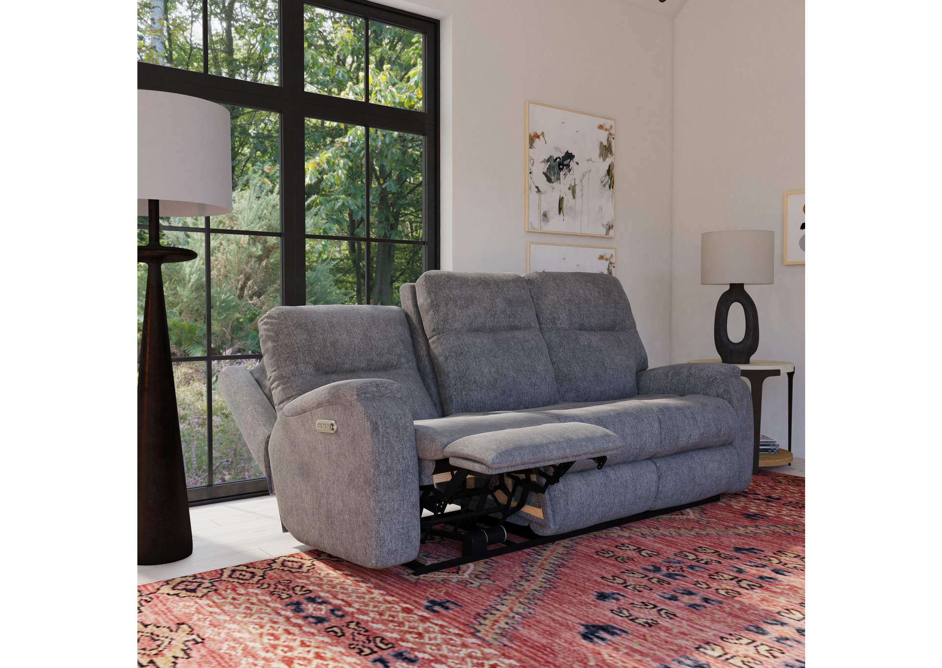 Penn Power Reclining Sofa With Power Headrests & Lumbar,Flexsteel