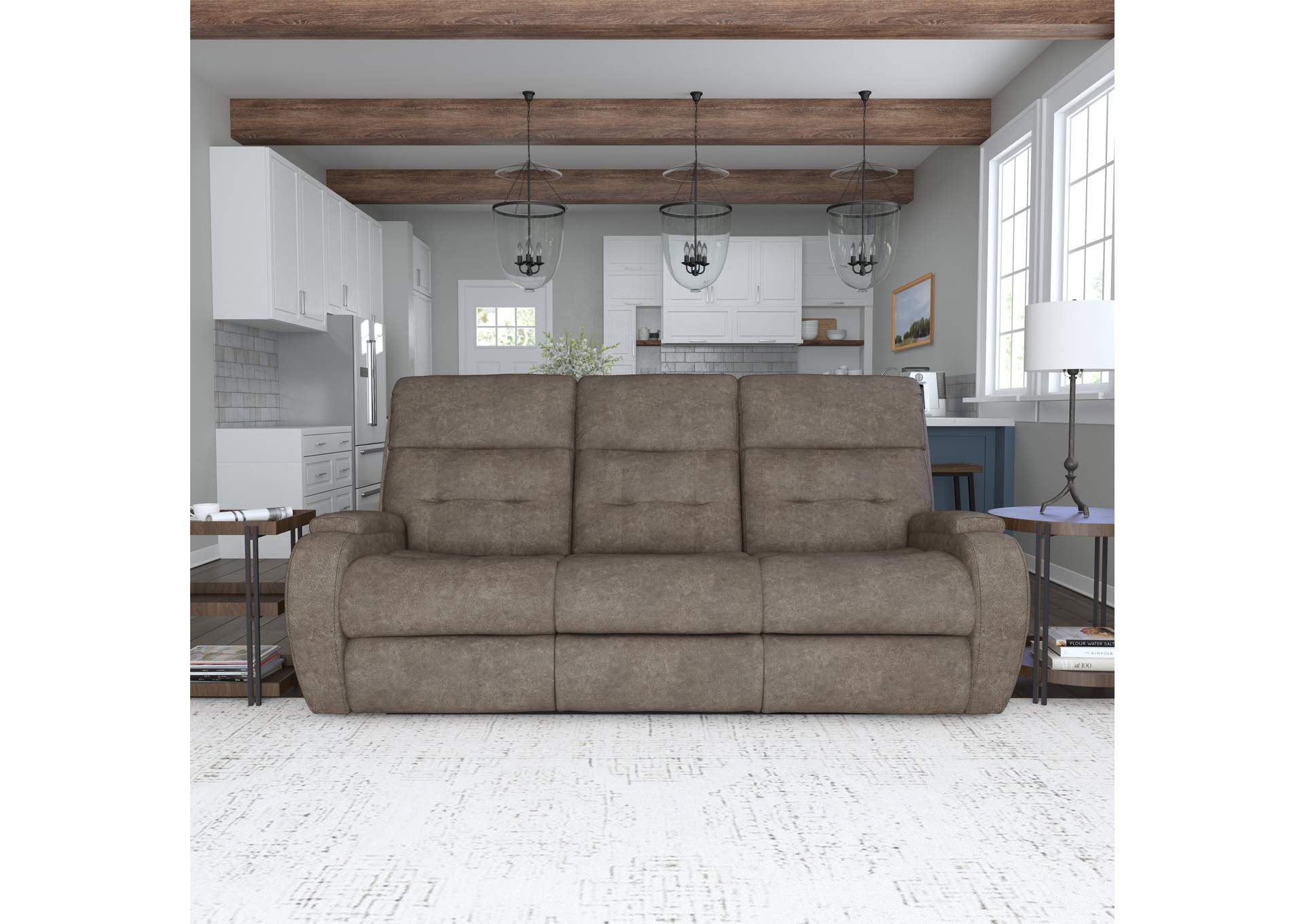 Strait Power Reclining Sofa With Power Headrests,Flexsteel