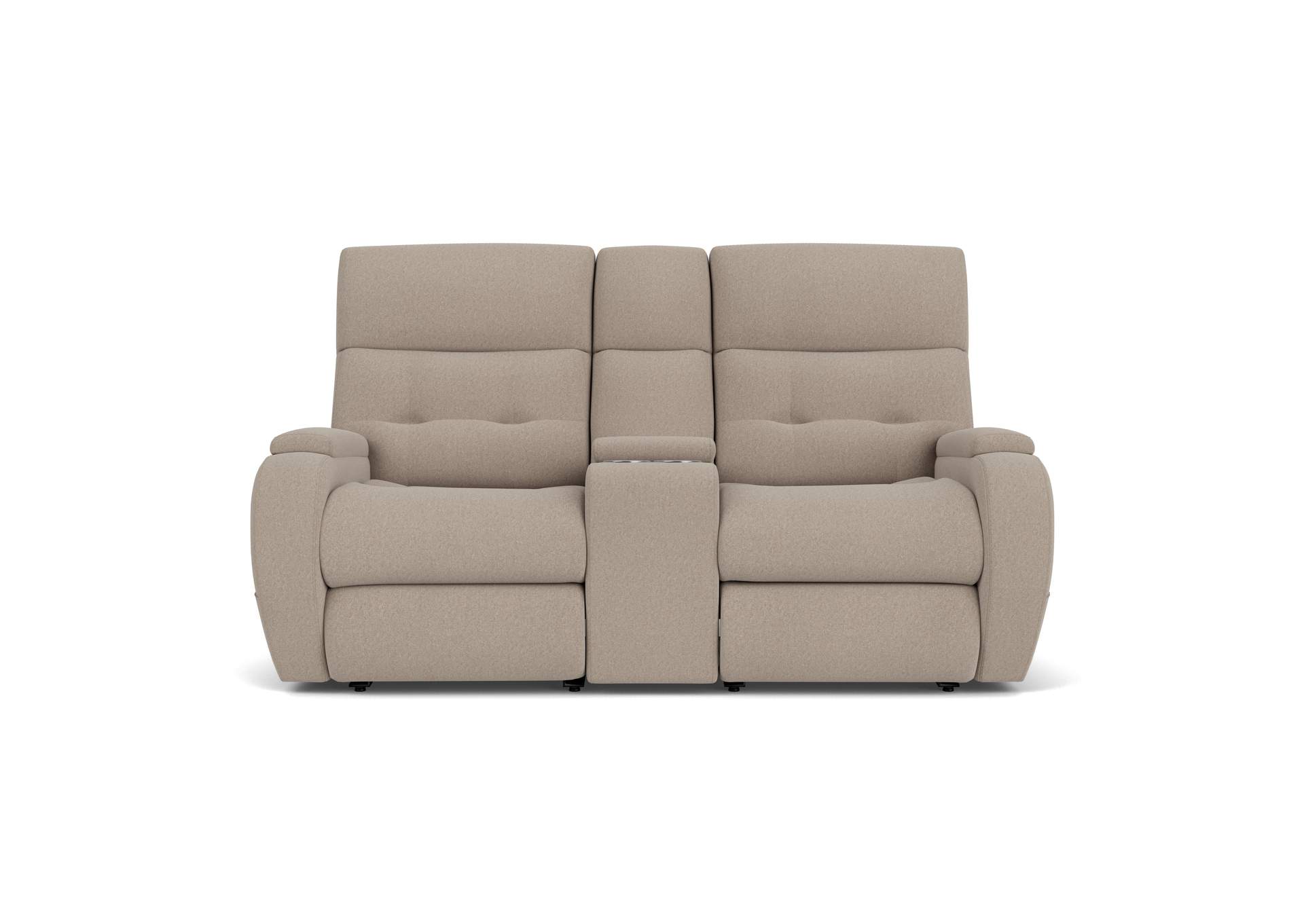 Strait Power Reclining Loveseat With Console & Power Headrests,Flexsteel