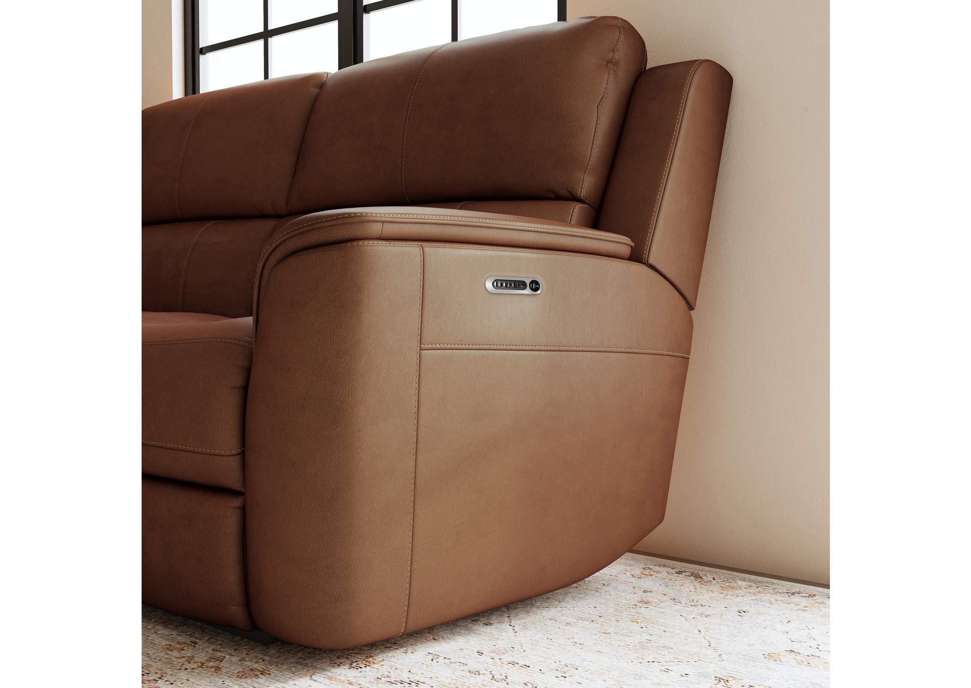 Henry Power Reclining Sectional With Power Headrests & Lumbar,Flexsteel