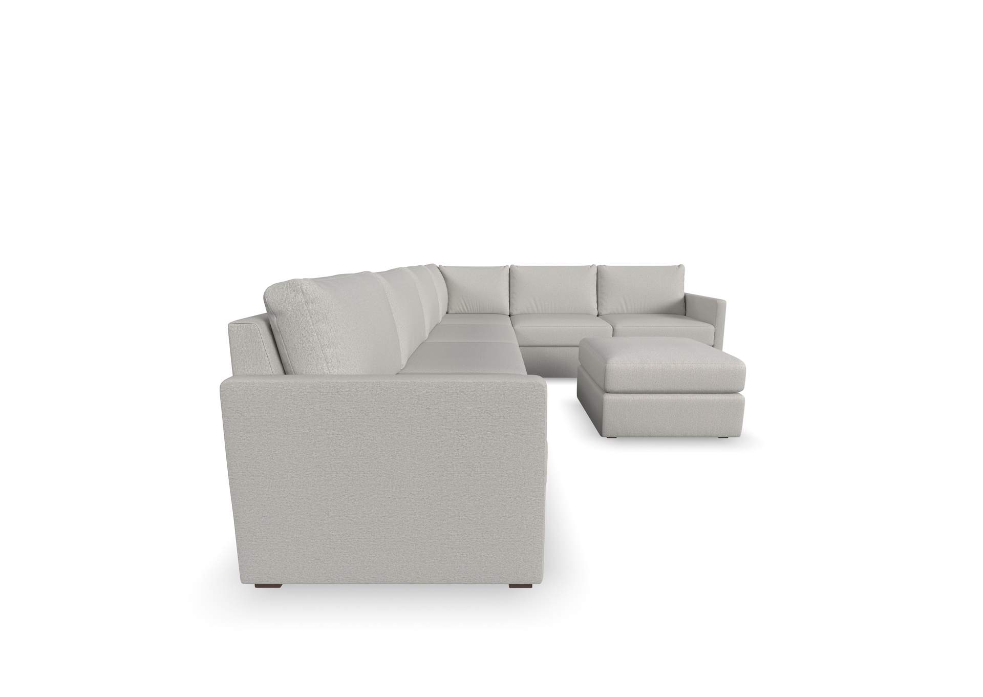 Flex 6 - Seat Sectional With Narrow Arm And Ottoman,Flexsteel