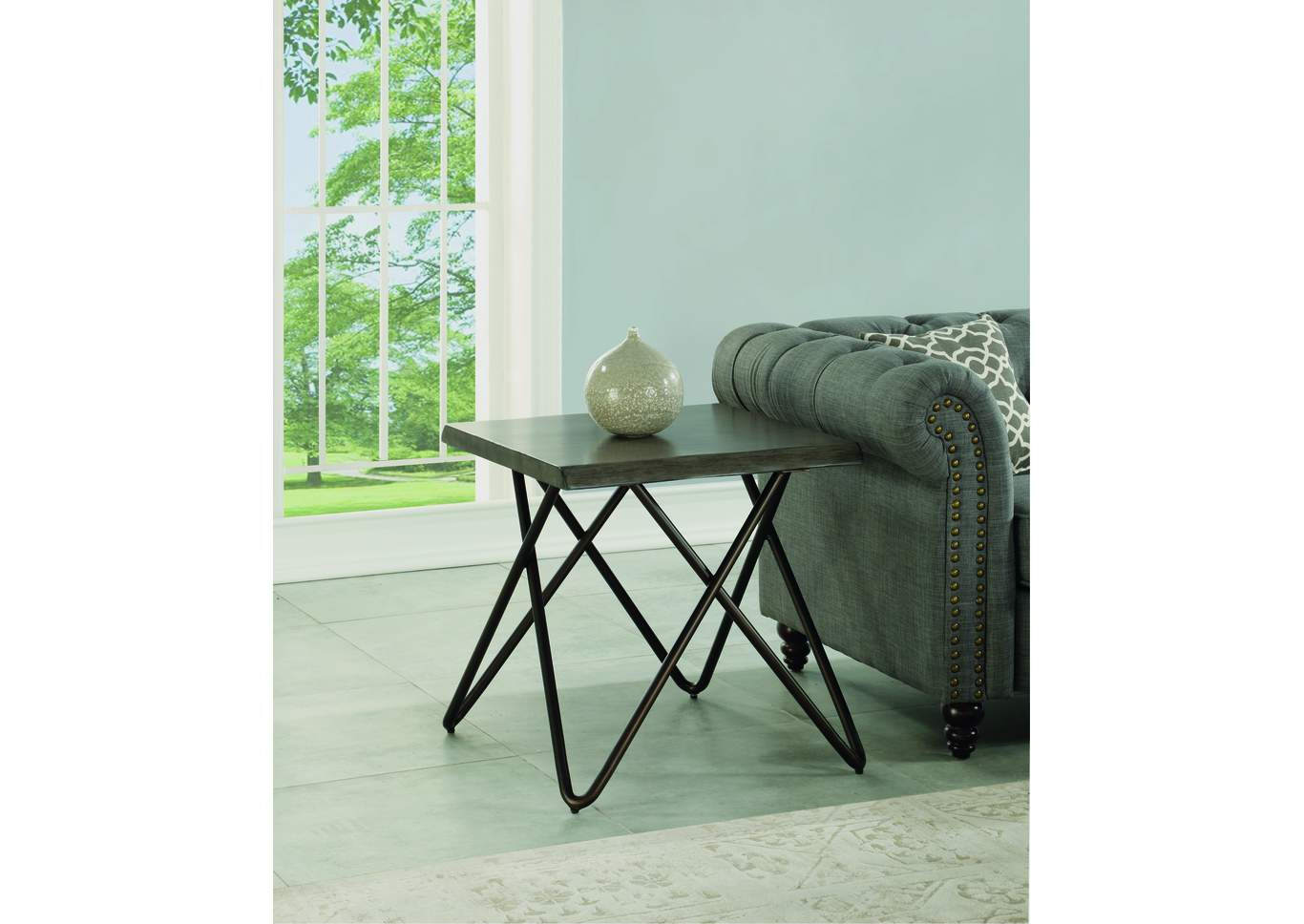 Shadow Distressed Grey Lamp Table,Flexsteel